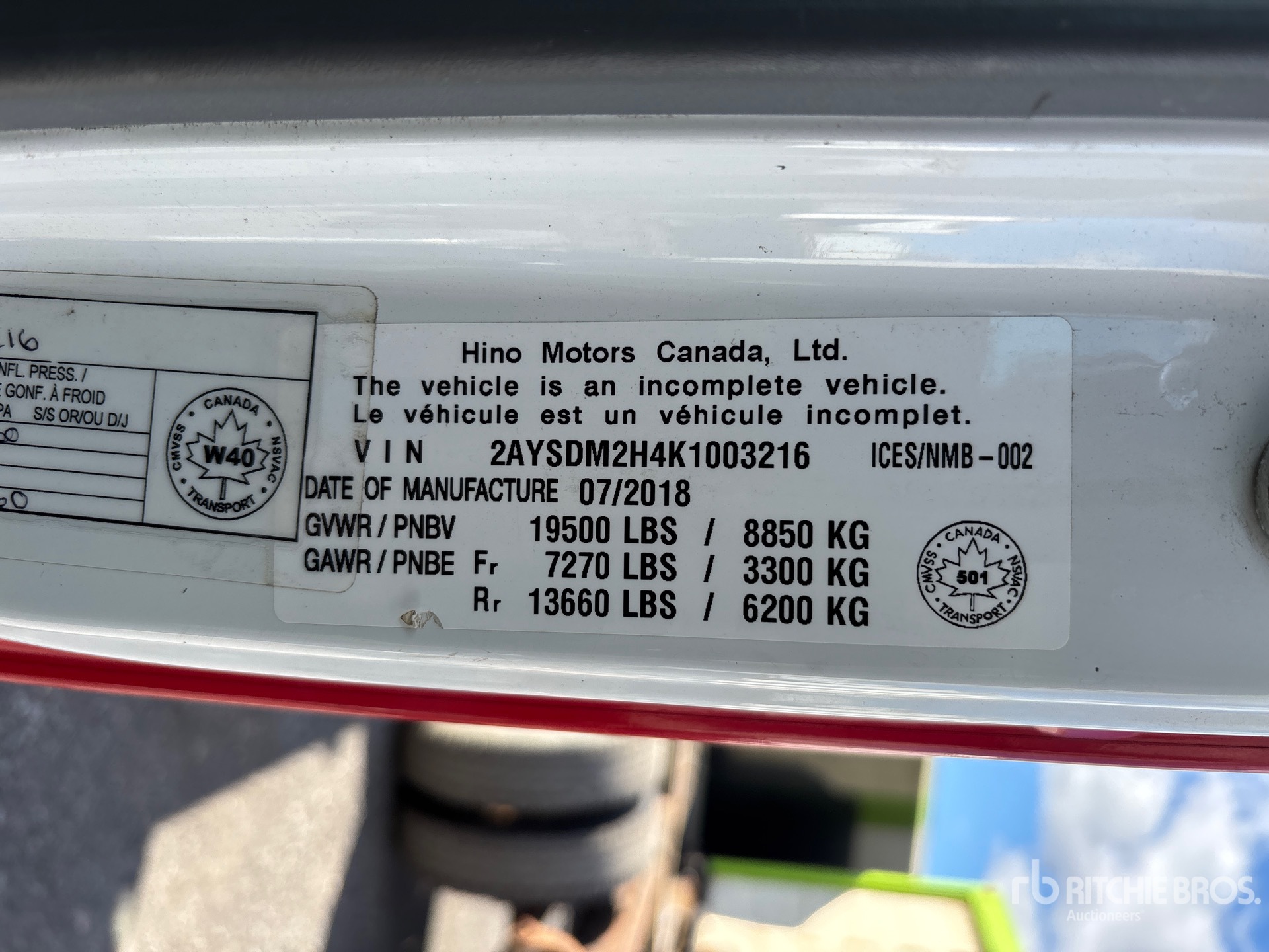 2019 Hino 195