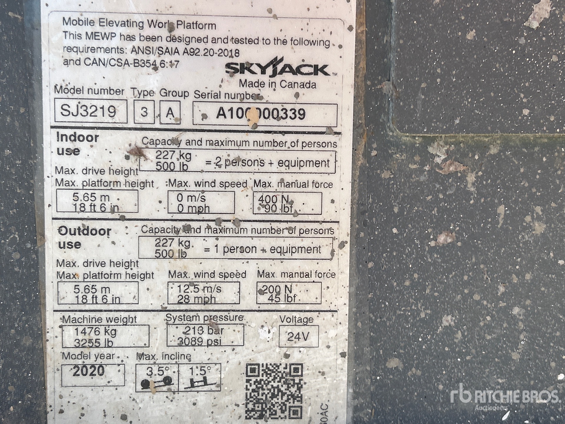 2020 Skyjack SJ 3219