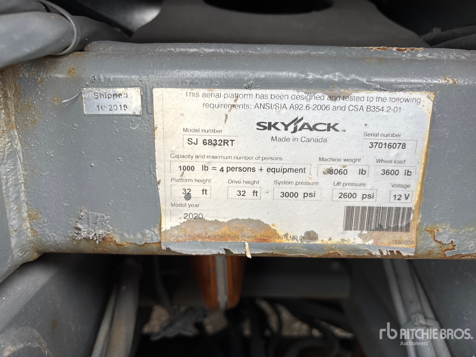 2020 Skyjack SJ6832 RT