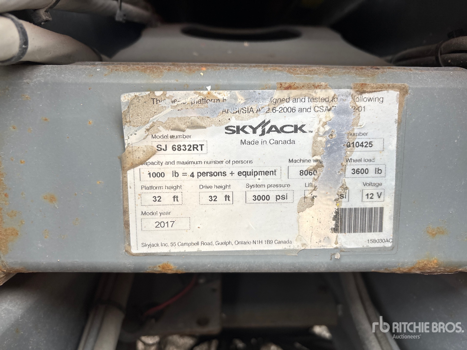 2017 Skyjack SJ6832 RT