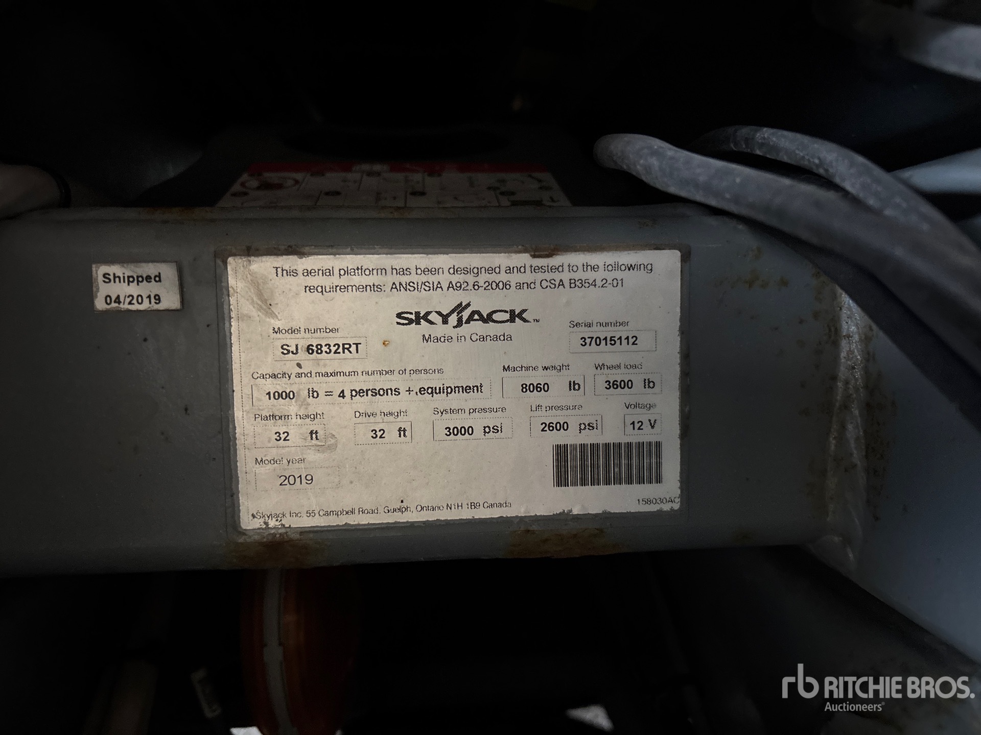 2019 Skyjack SJ6832 RT