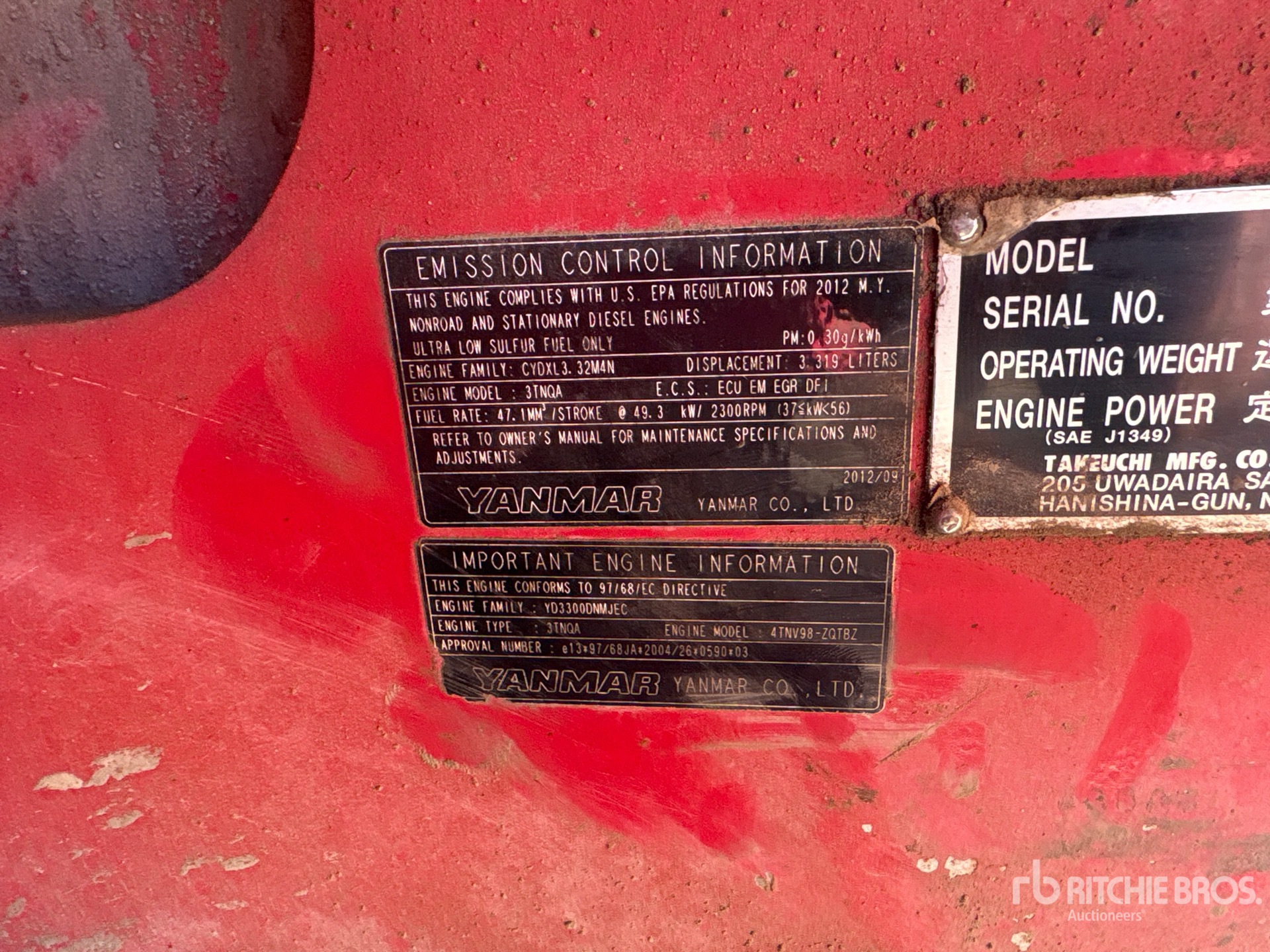 2013 Takeuchi TB180FRC