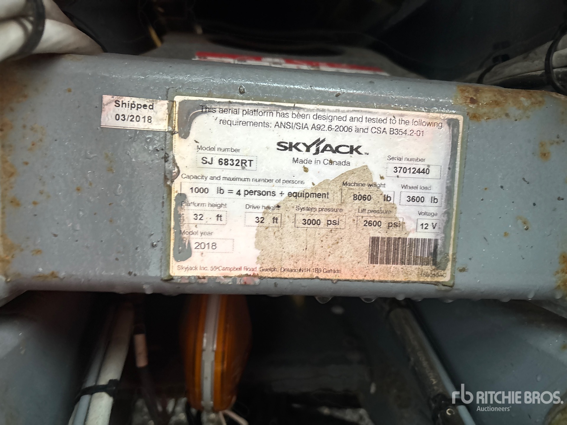 2018 Skyjack SJ6832 RT