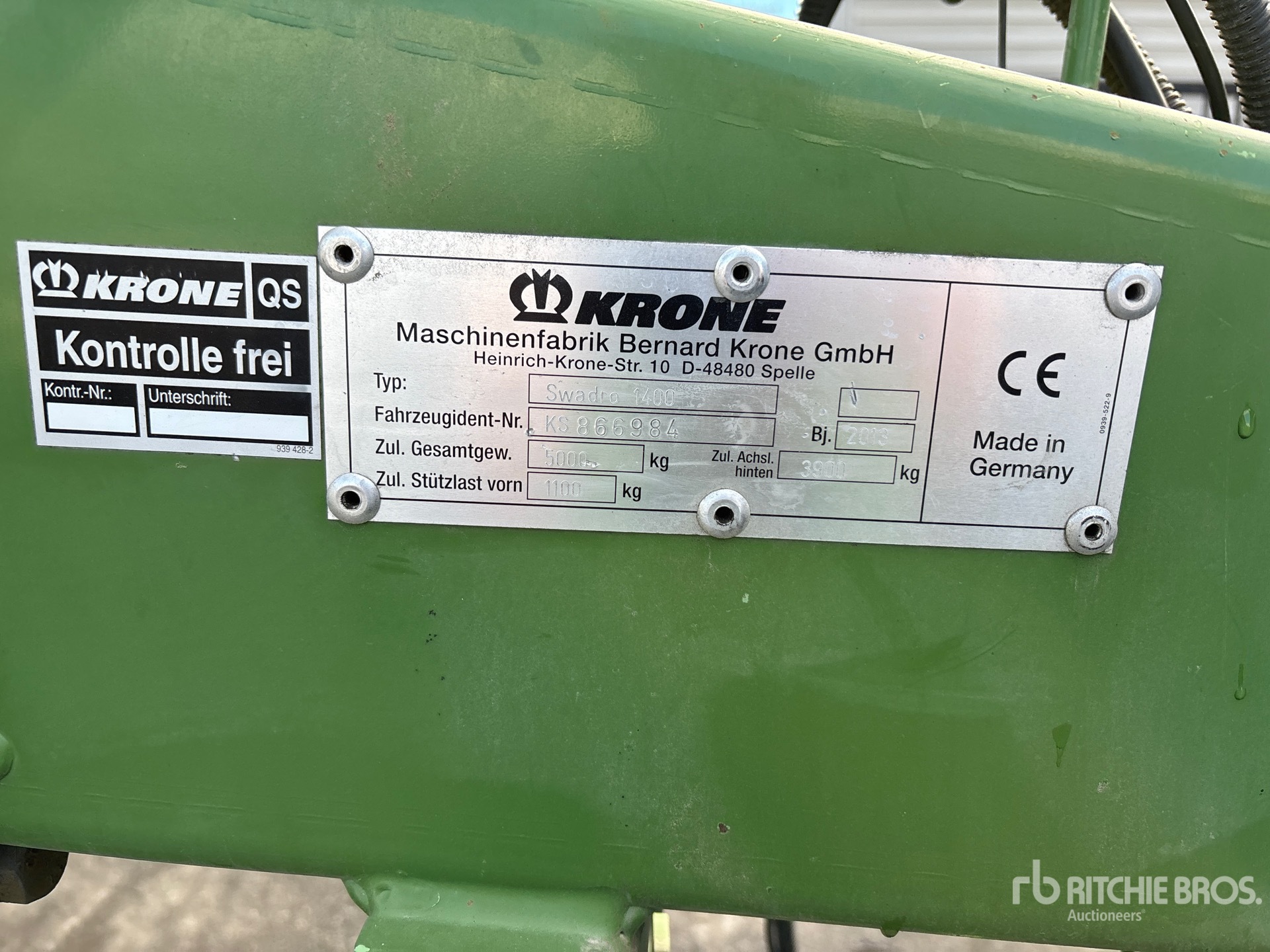 2013 Krone SWADRO SW1400