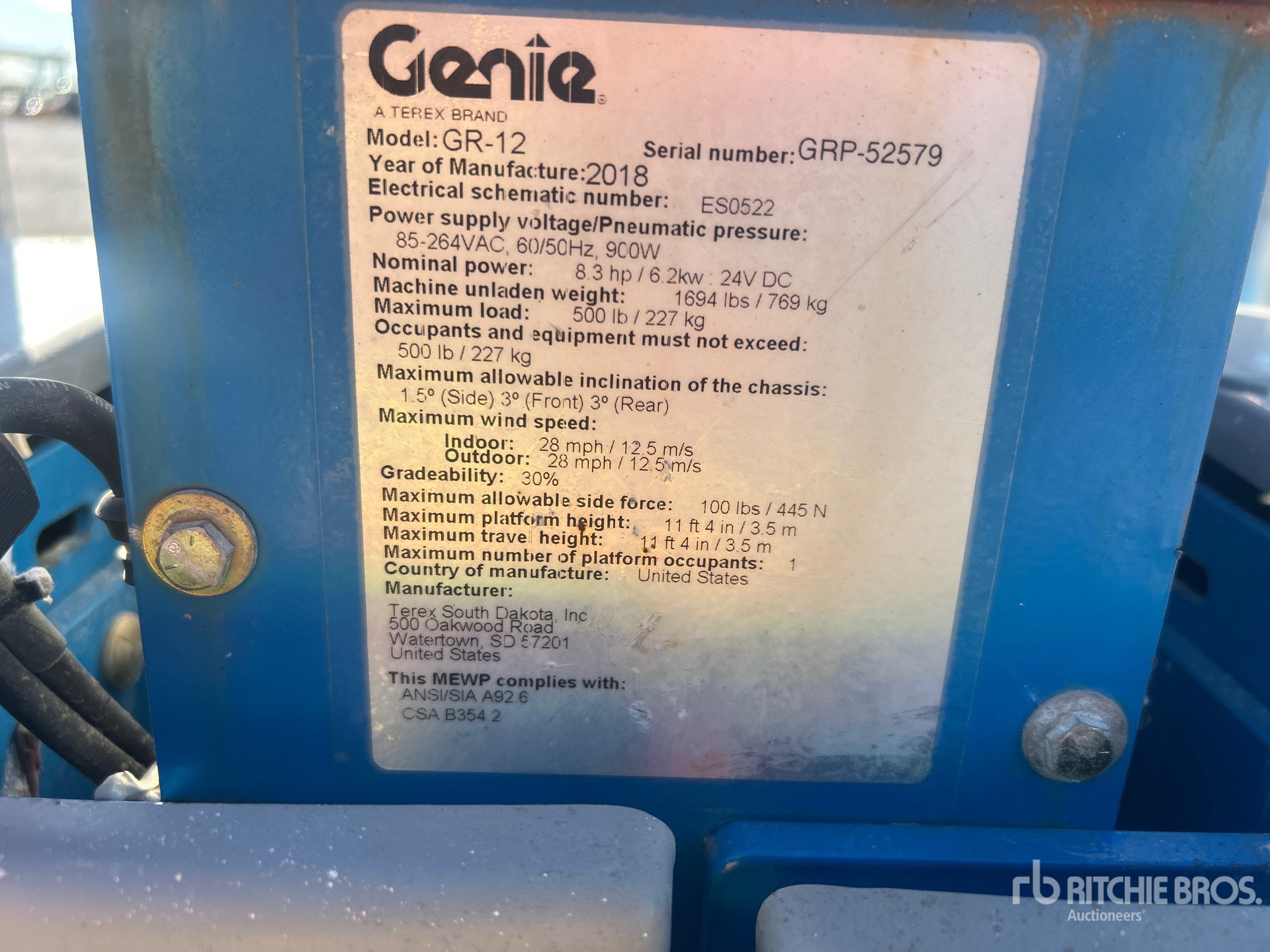 2018 Genie GR-12