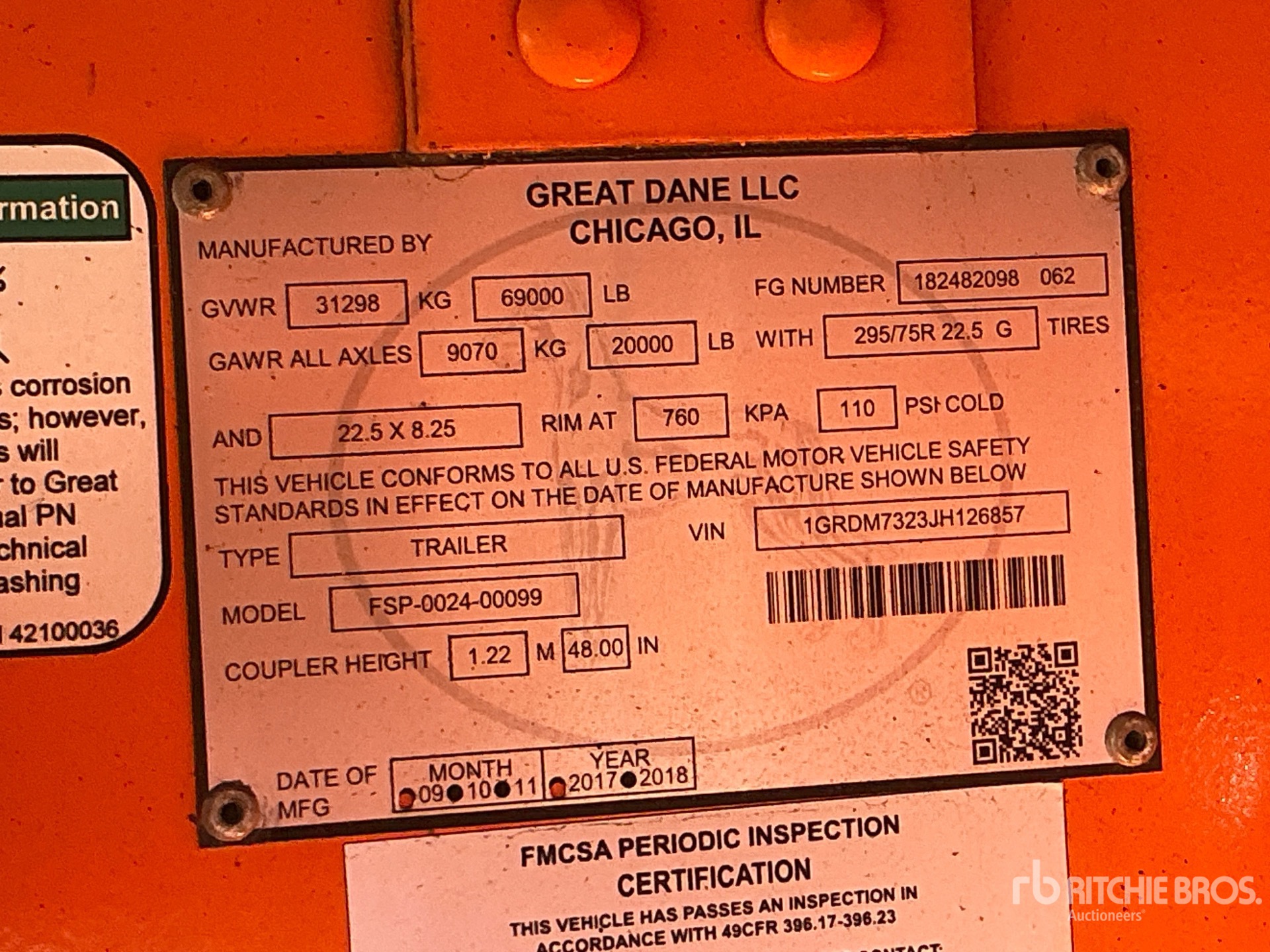 2018 Great Dane 36 FT T/A