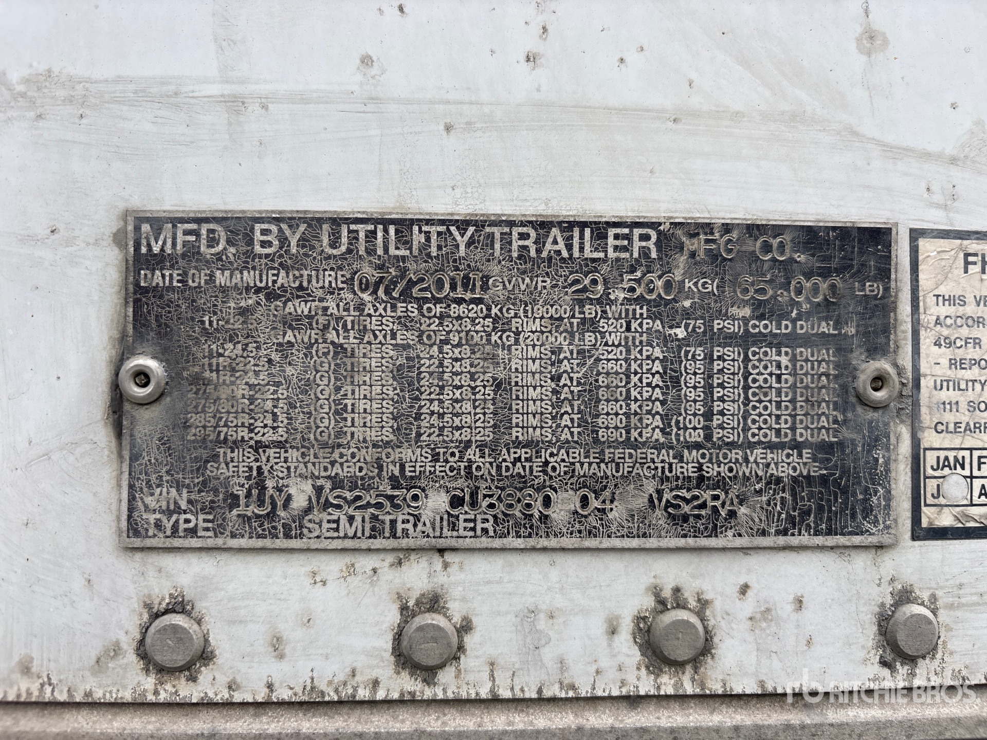 2012 Utility 53 FT X 102 IN T/A