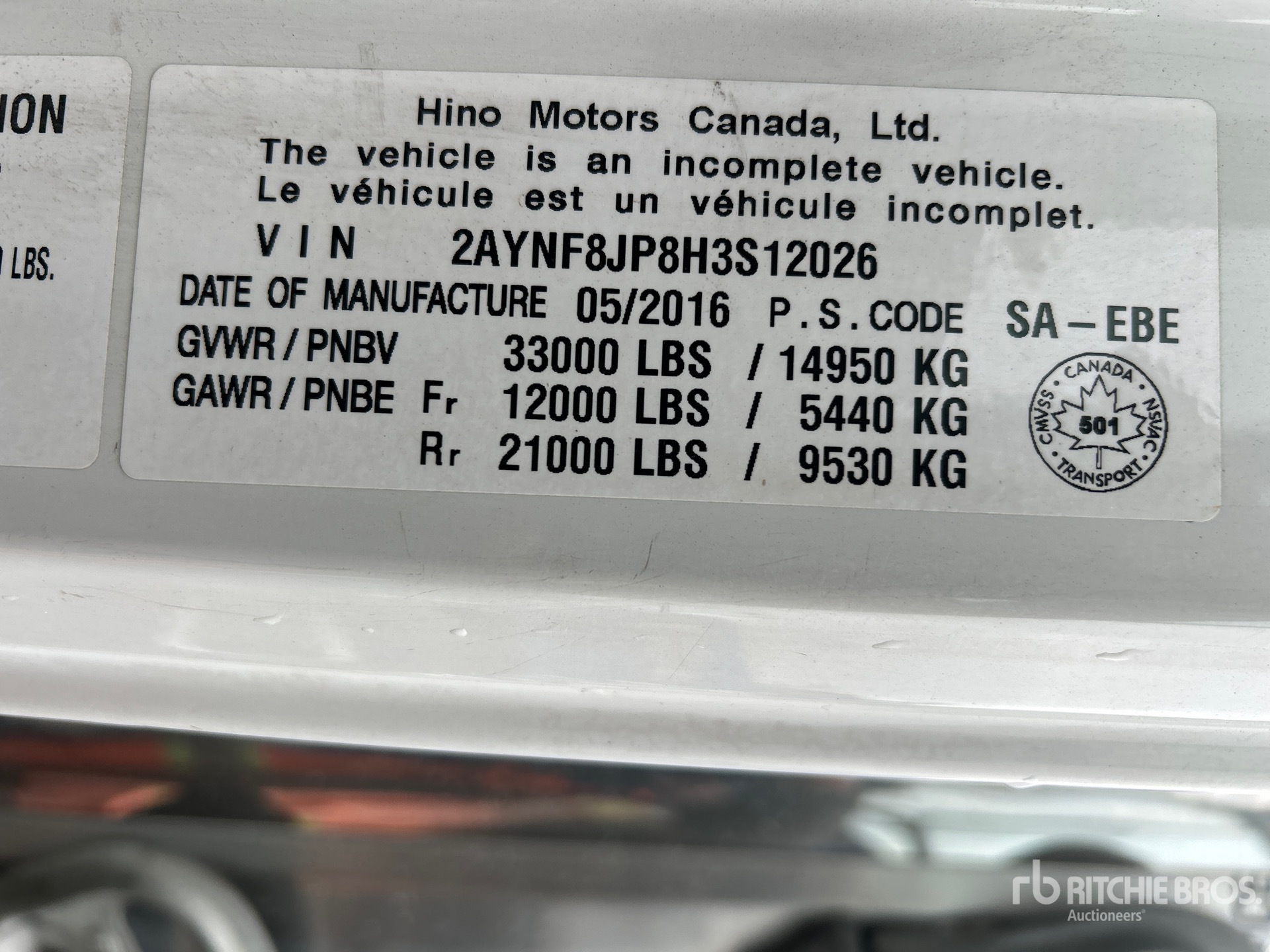 2017 Hino 338