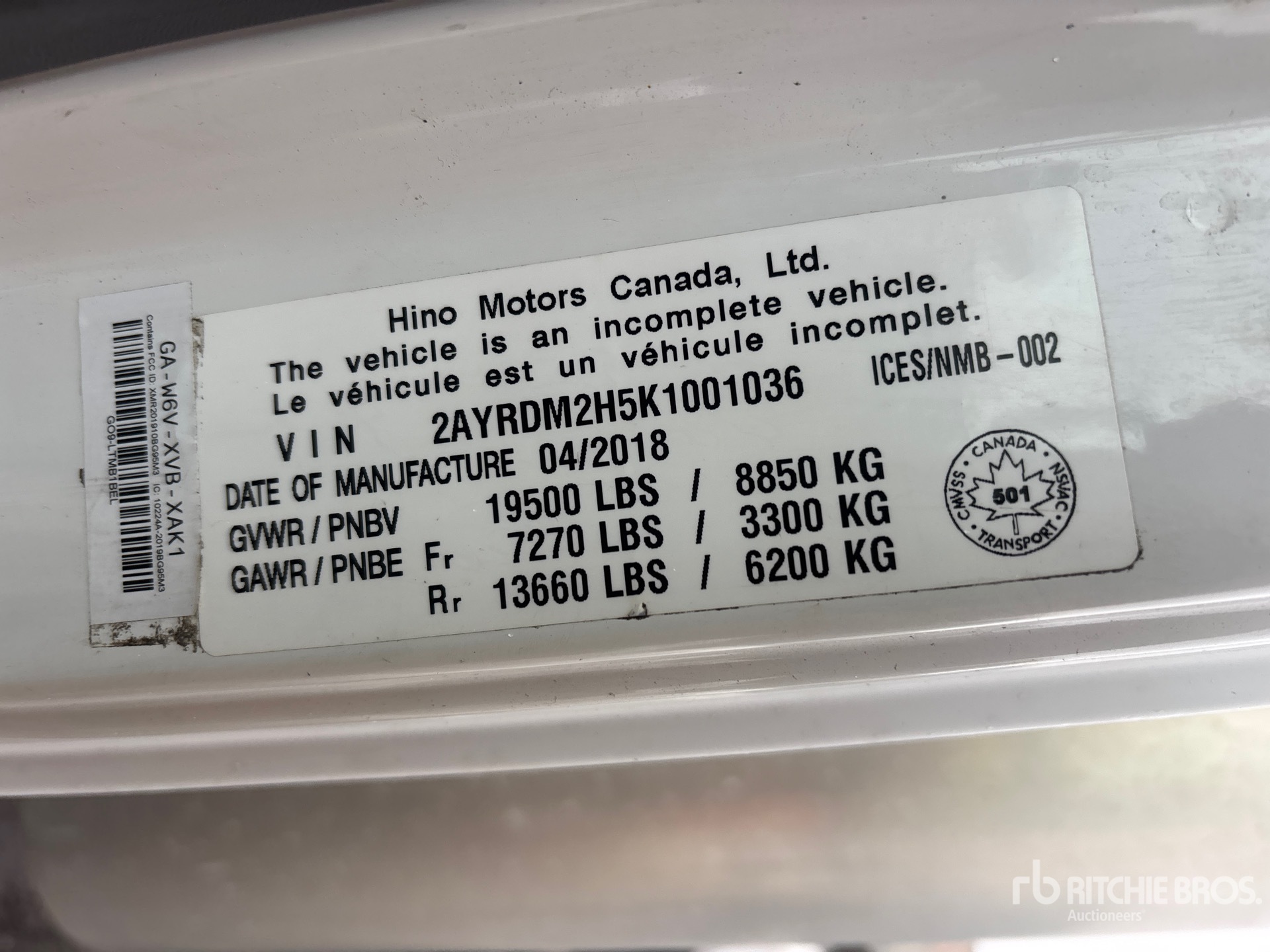 2019 Hino 195
