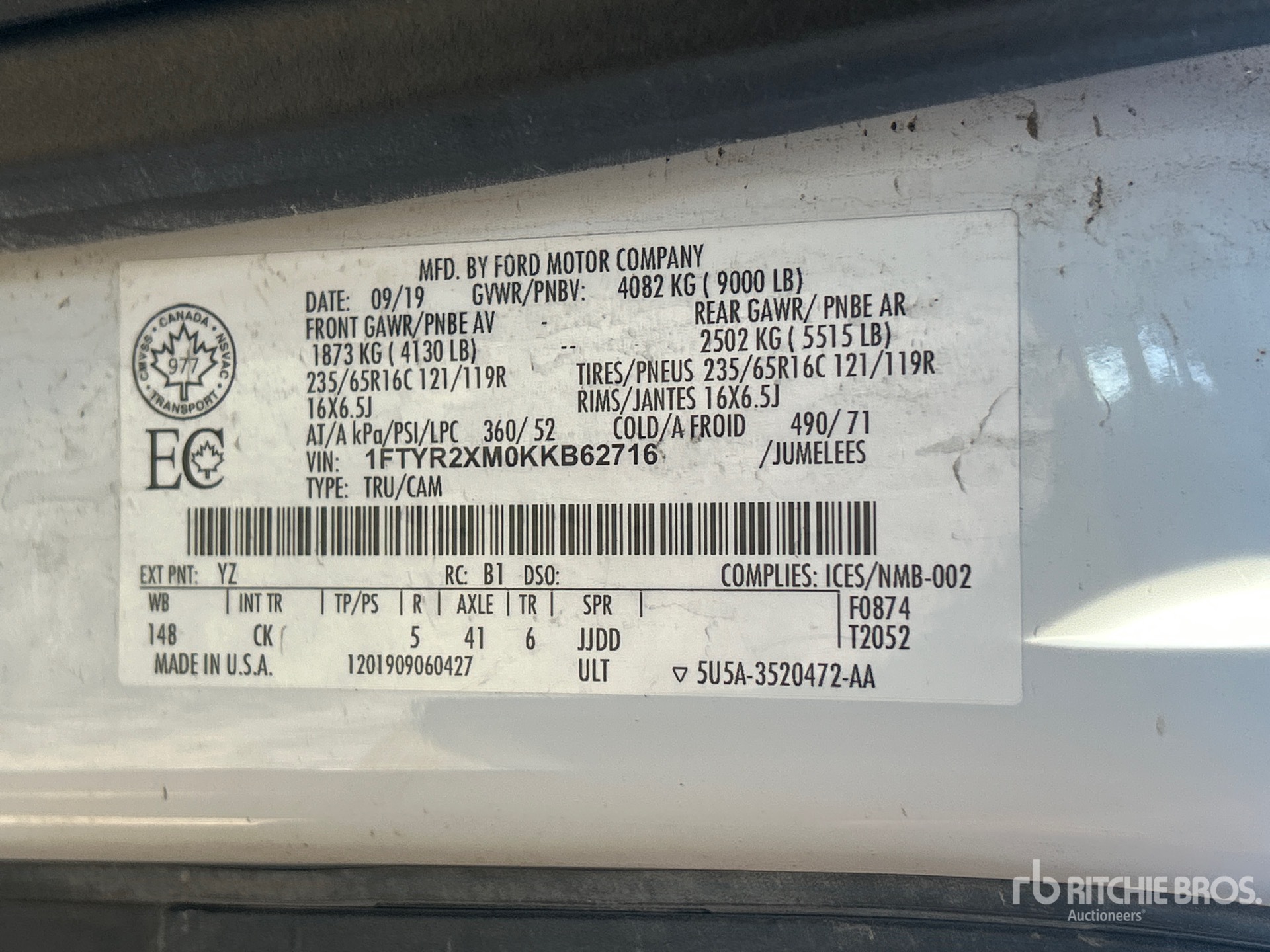 2019 Ford TRANSIT 250