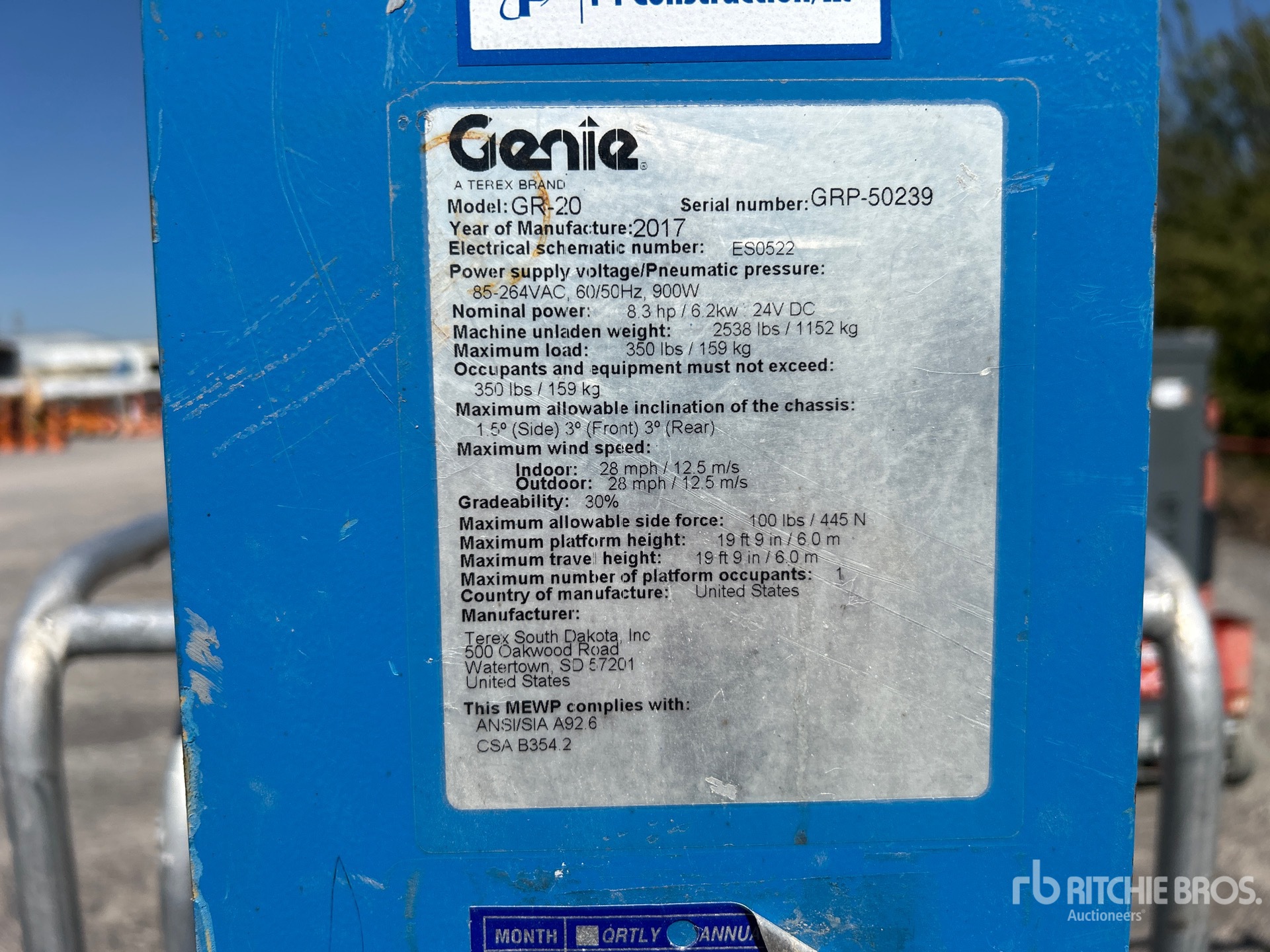 2017 Genie GR20