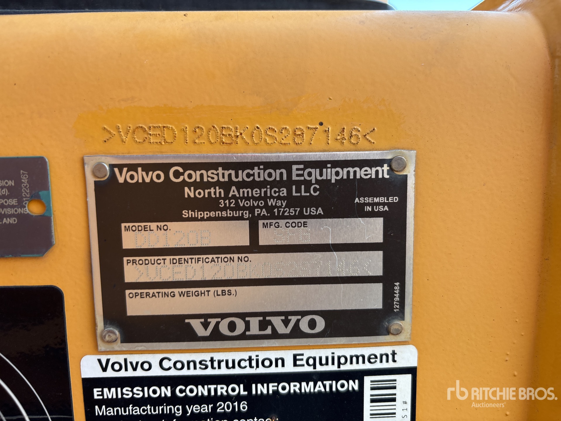 2016 Volvo DD120B