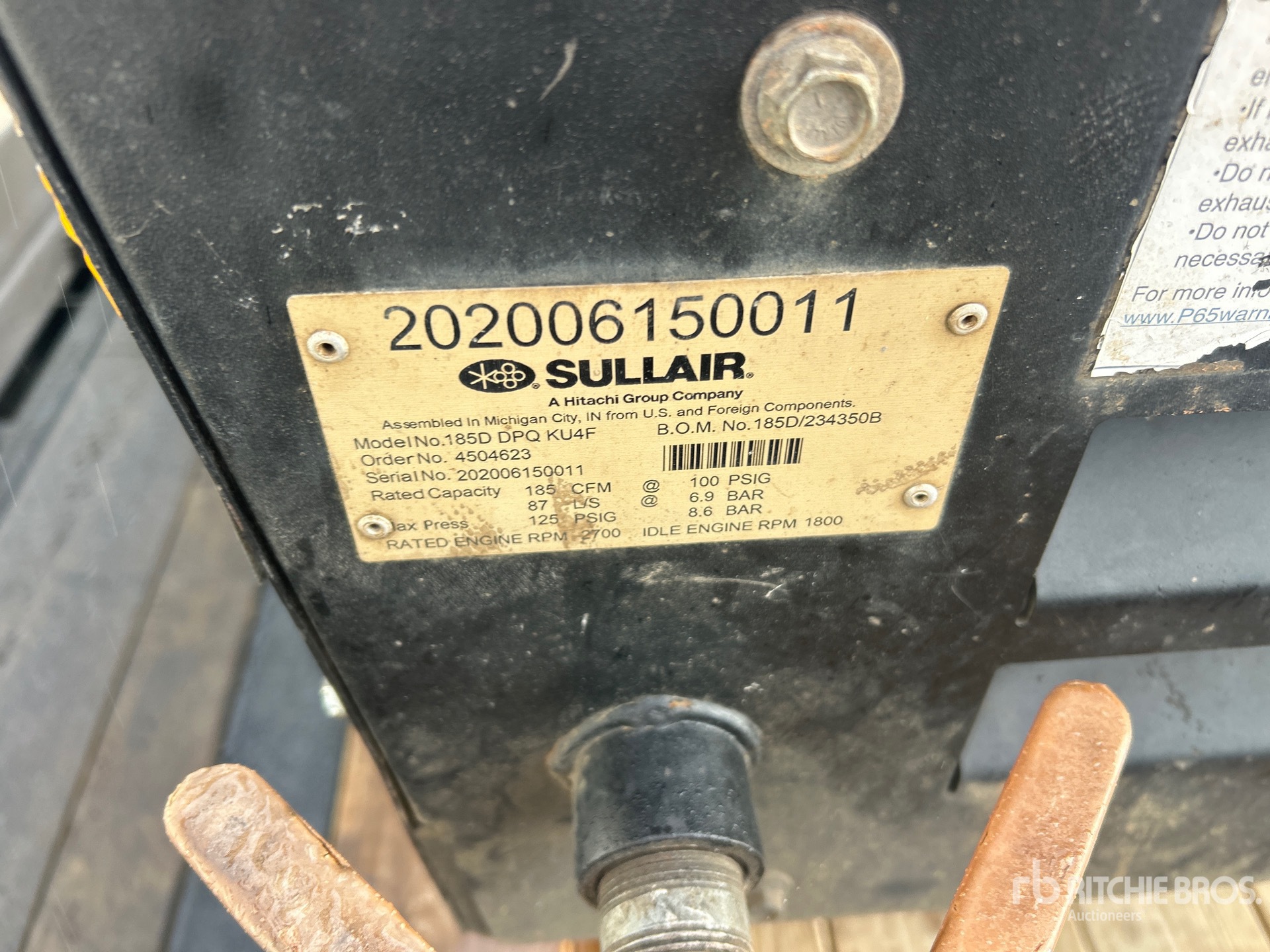 2020 Sullair 185DPQ-KU-T3
