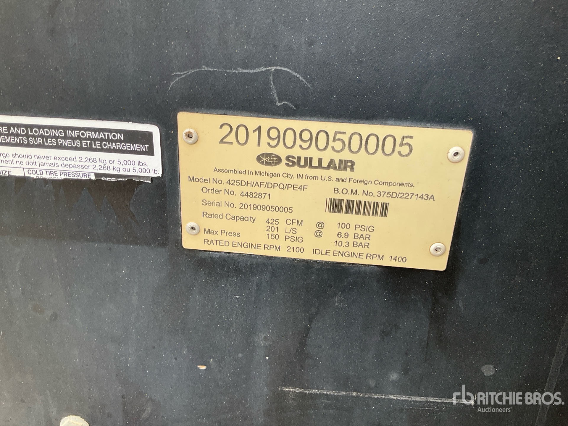 2019 Sullair 425HDPQ-PE
