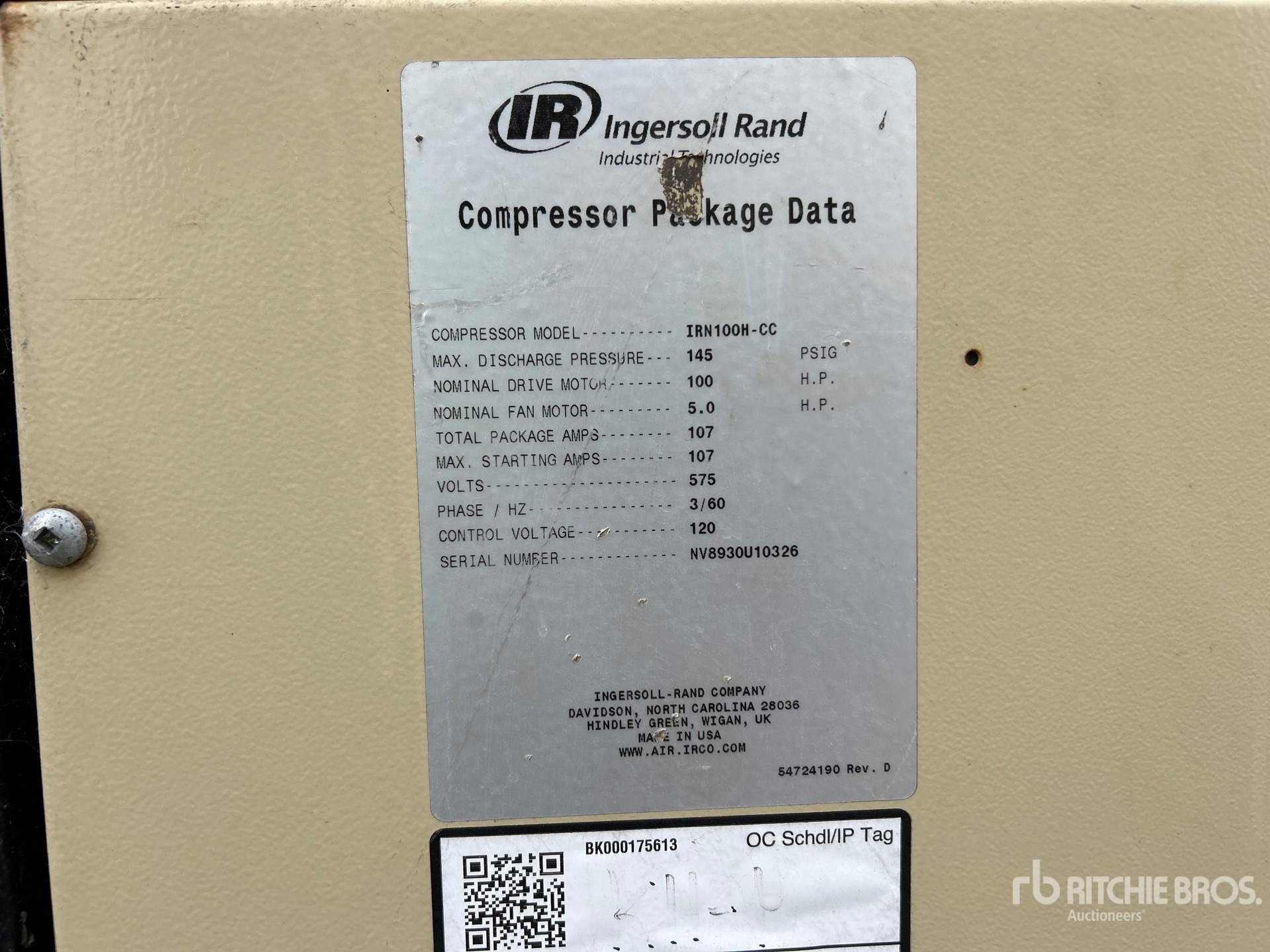 Ingersoll Rand IRN 100 H-CC