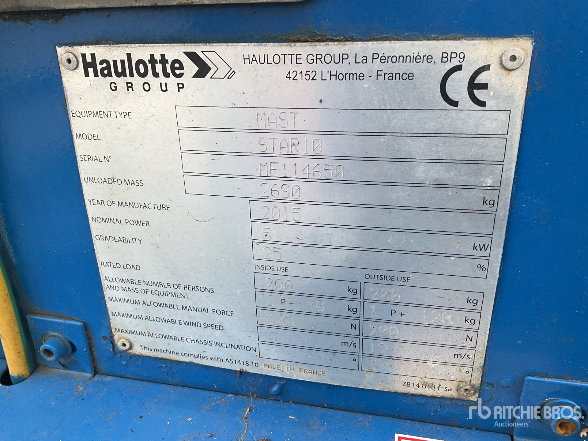 2015 Haulotte STAR10