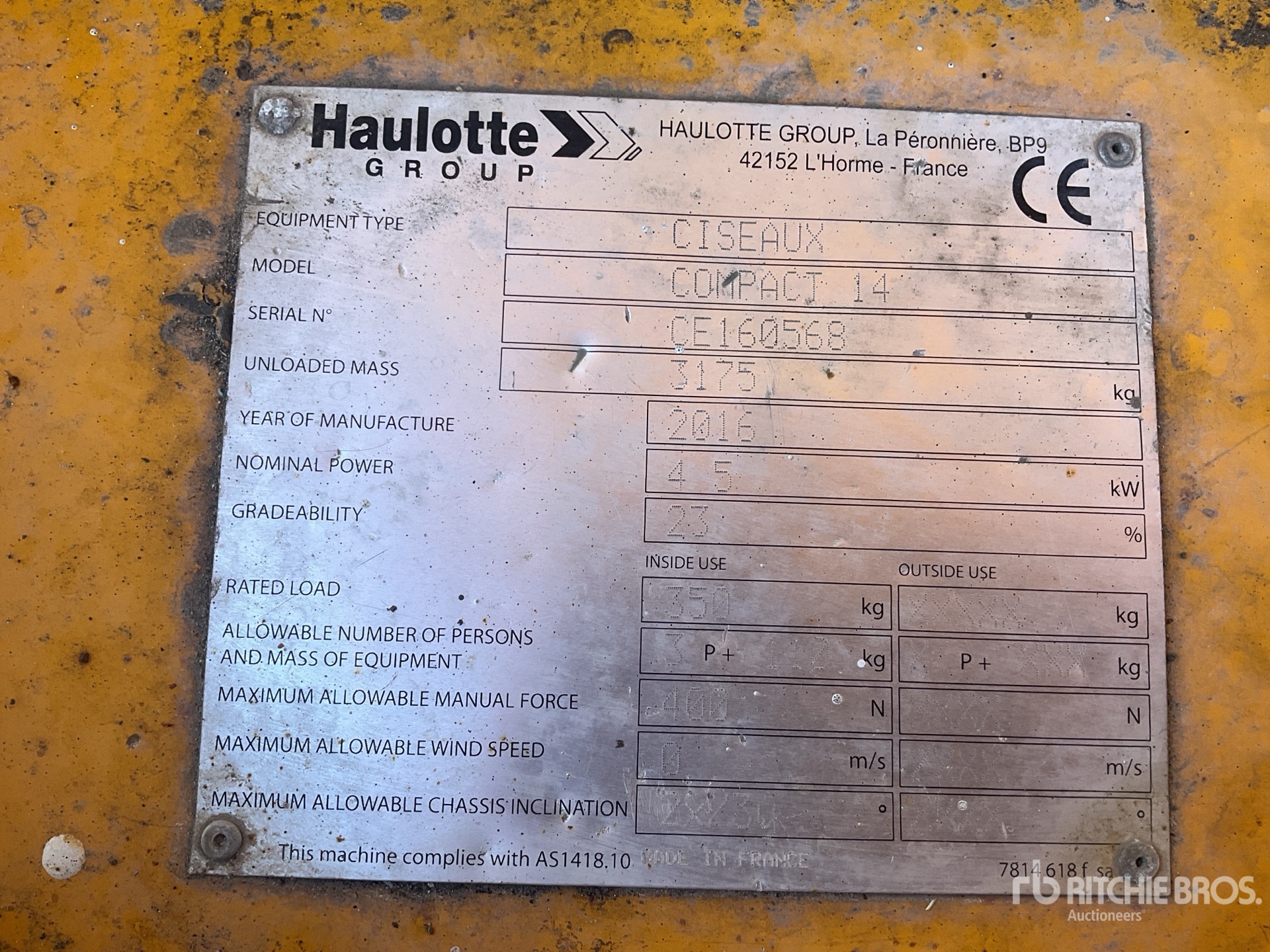 2016 Haulotte COMPACT 14