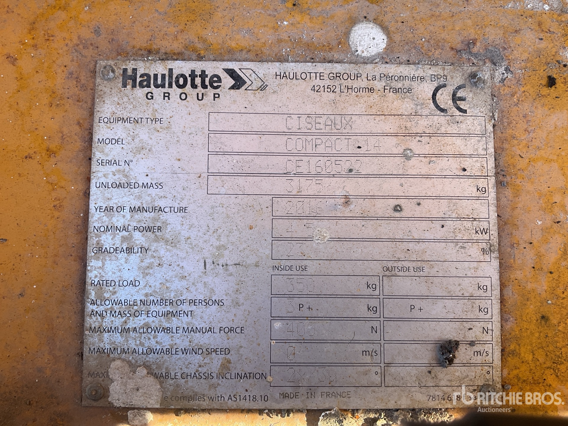 2016 Haulotte COMPACT 14