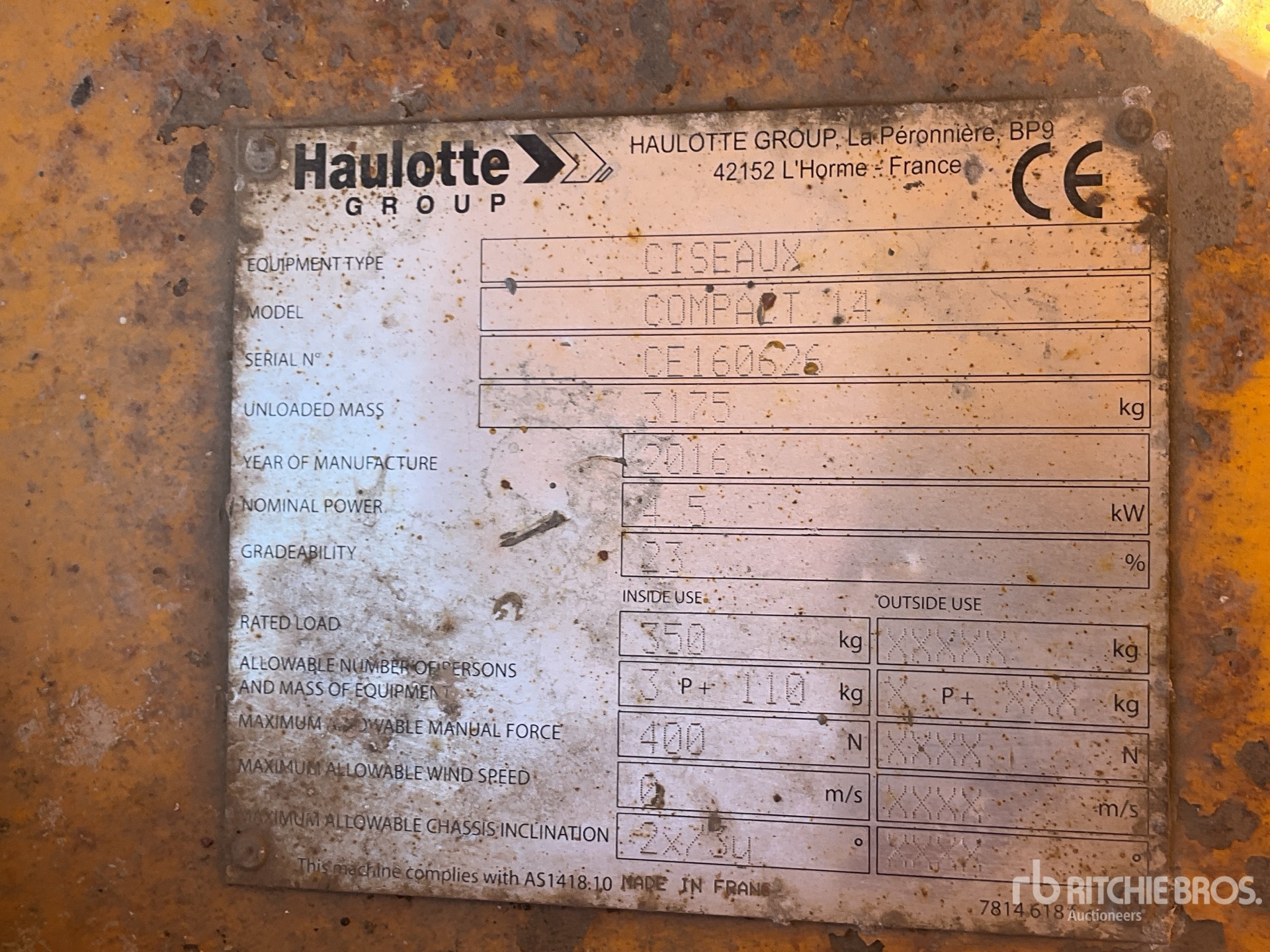 2016 Haulotte COMPACT 14