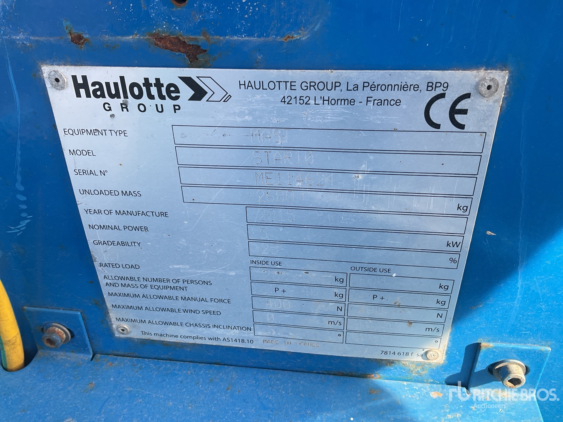 2015 Haulotte STAR10