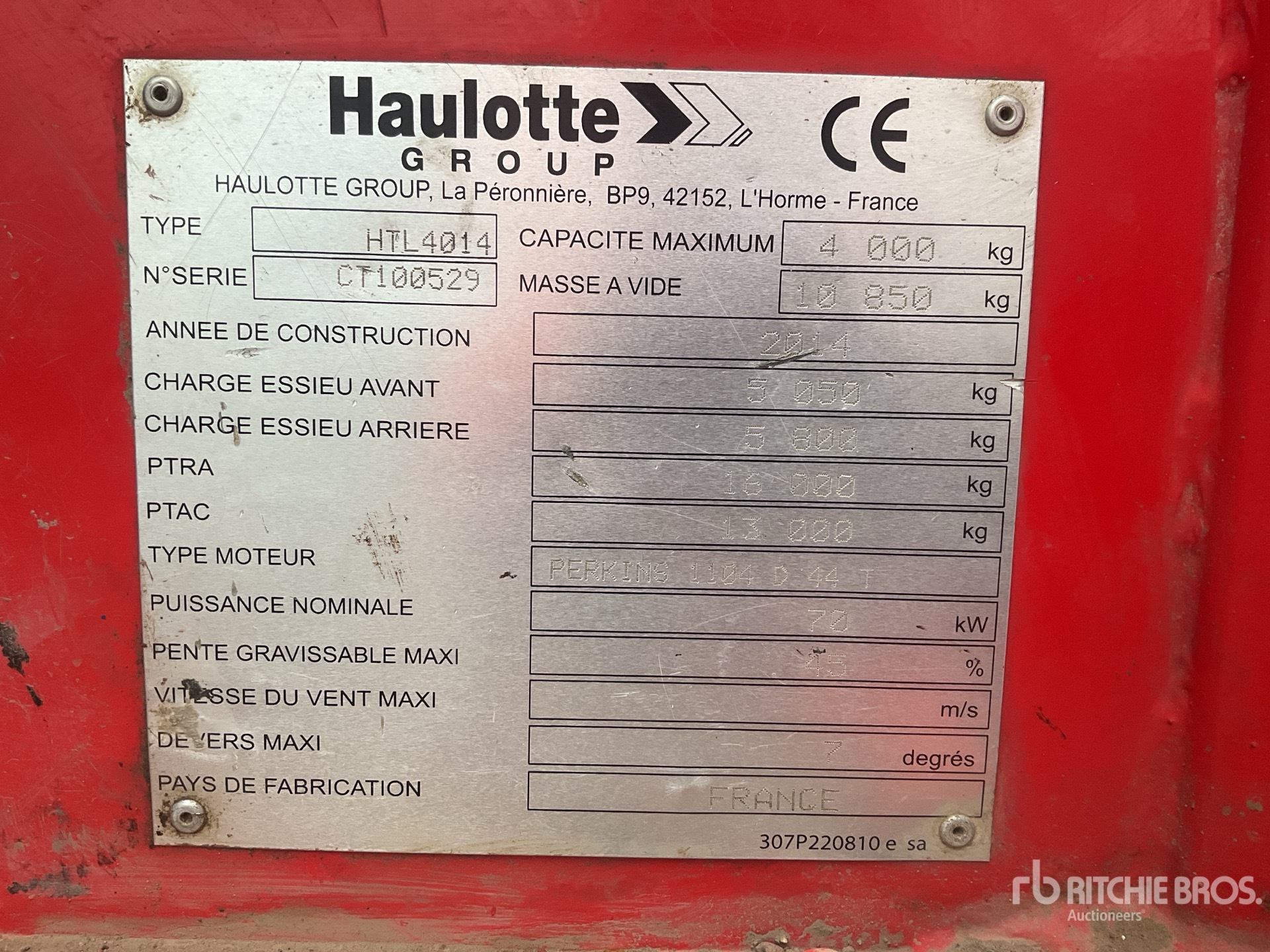 2014 Haulotte HTL4014