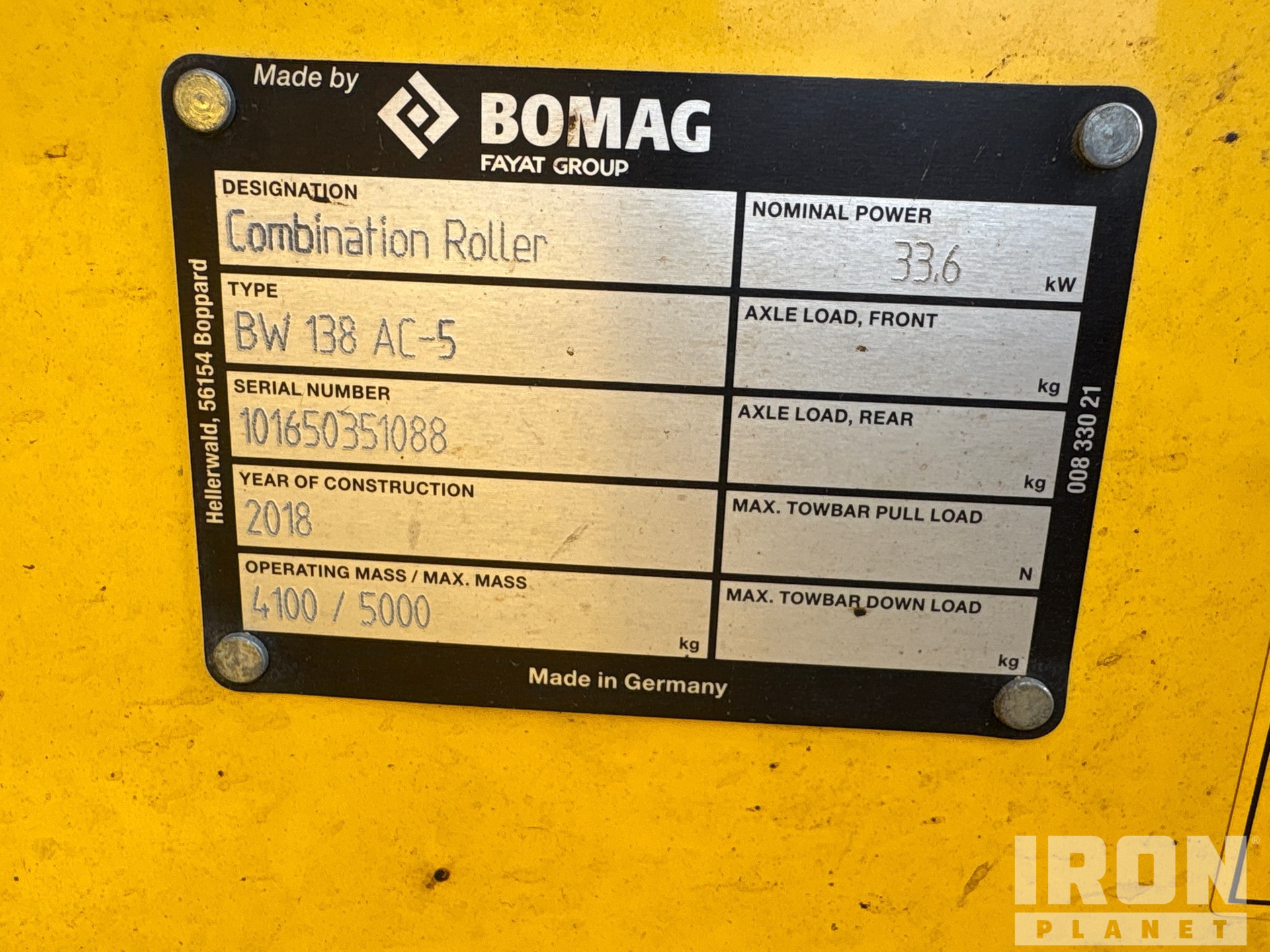 2018 Bomag BW138AC