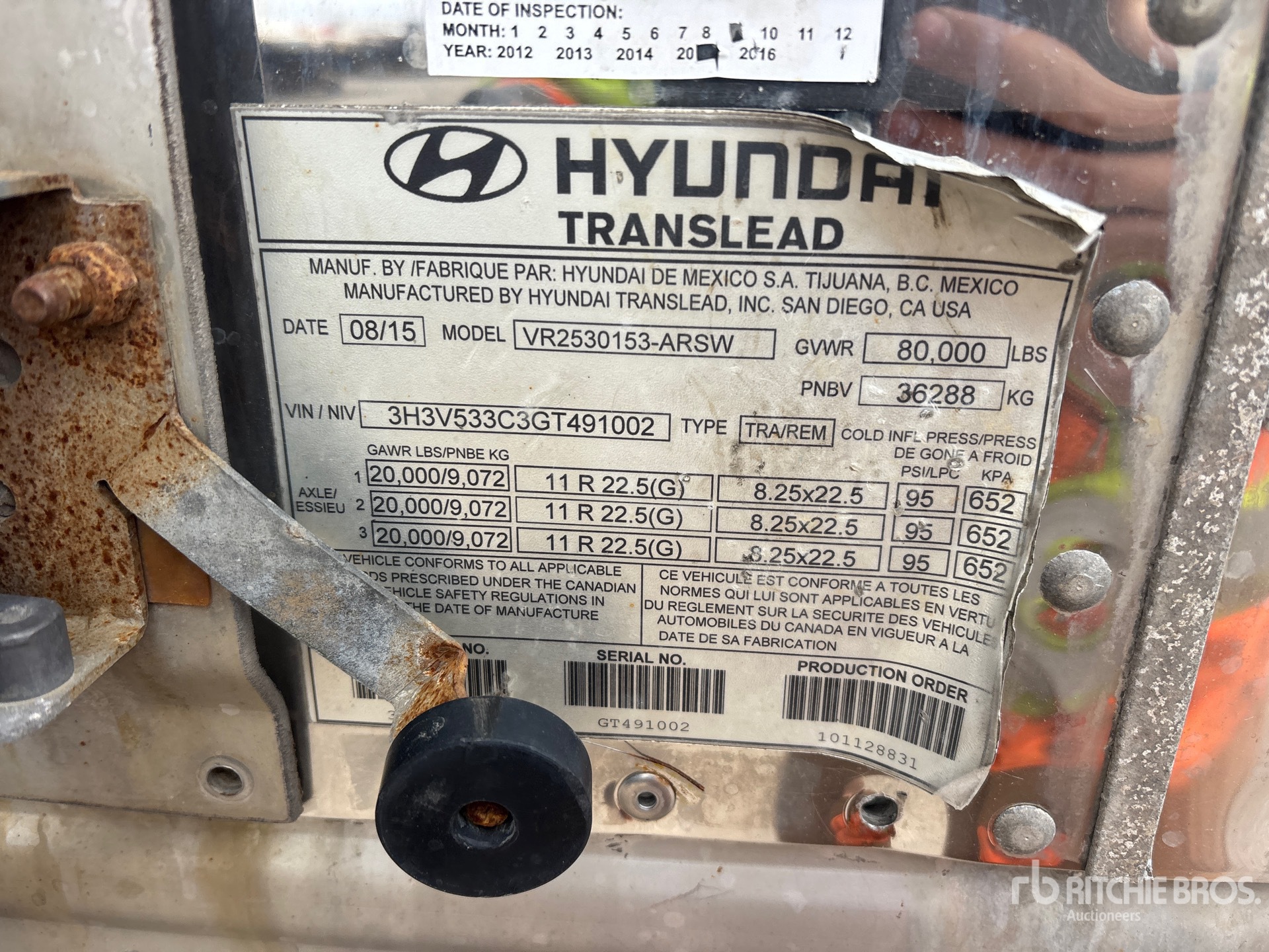2016 Hyundai 53 FT X 102 IN TRI/A