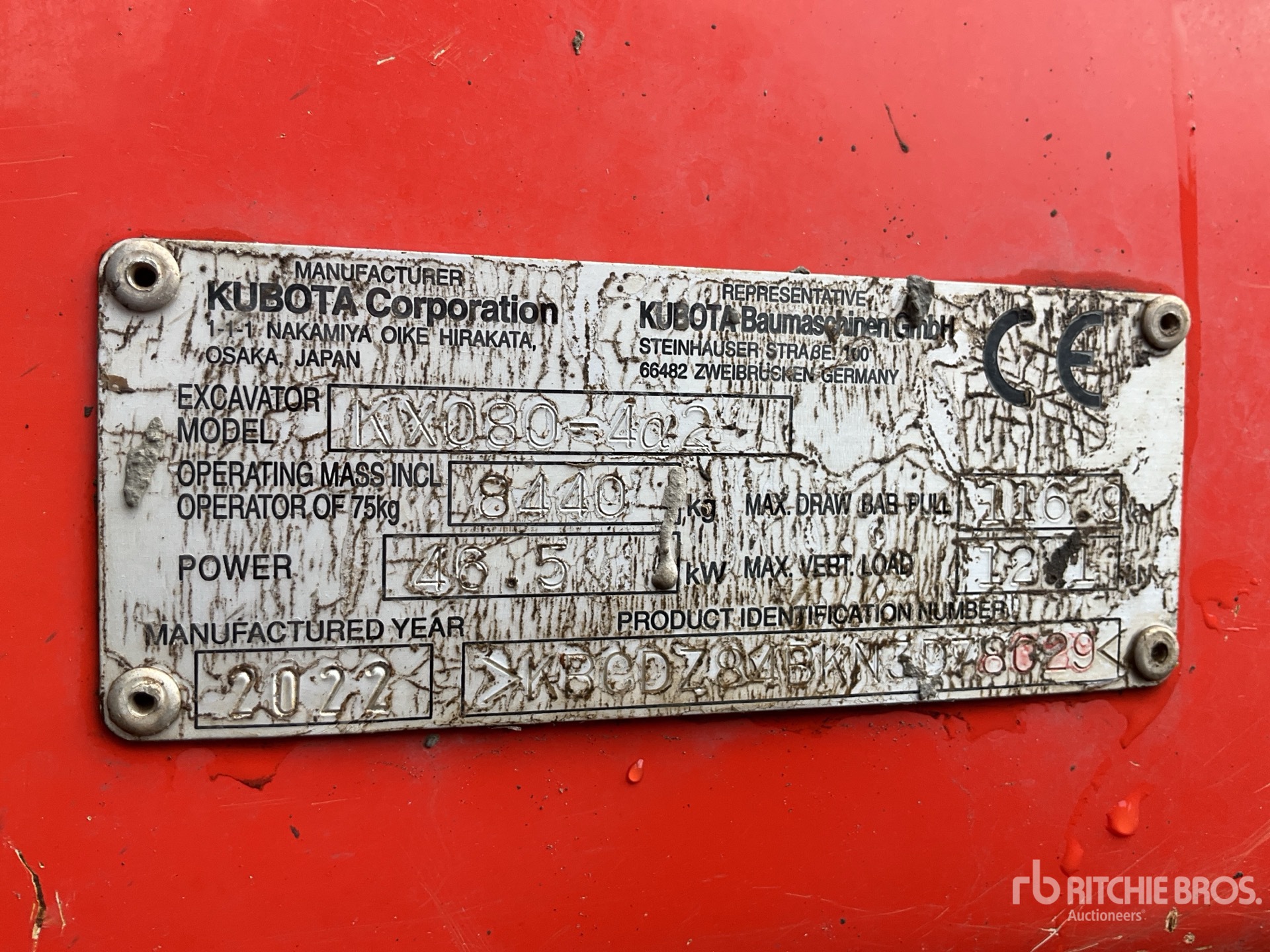 2022 Kubota KX080-4A2