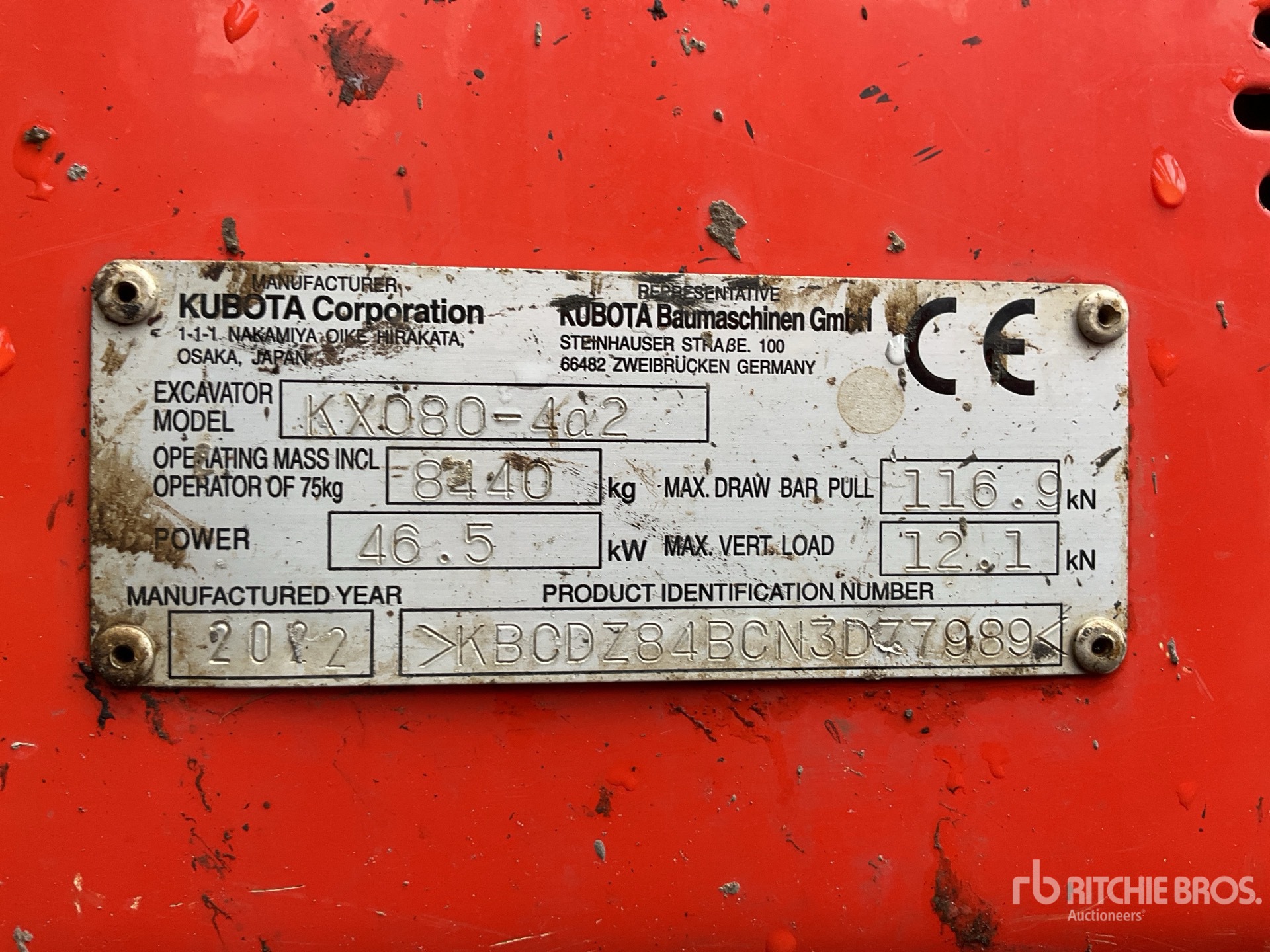 2022 Kubota KX080-4A2