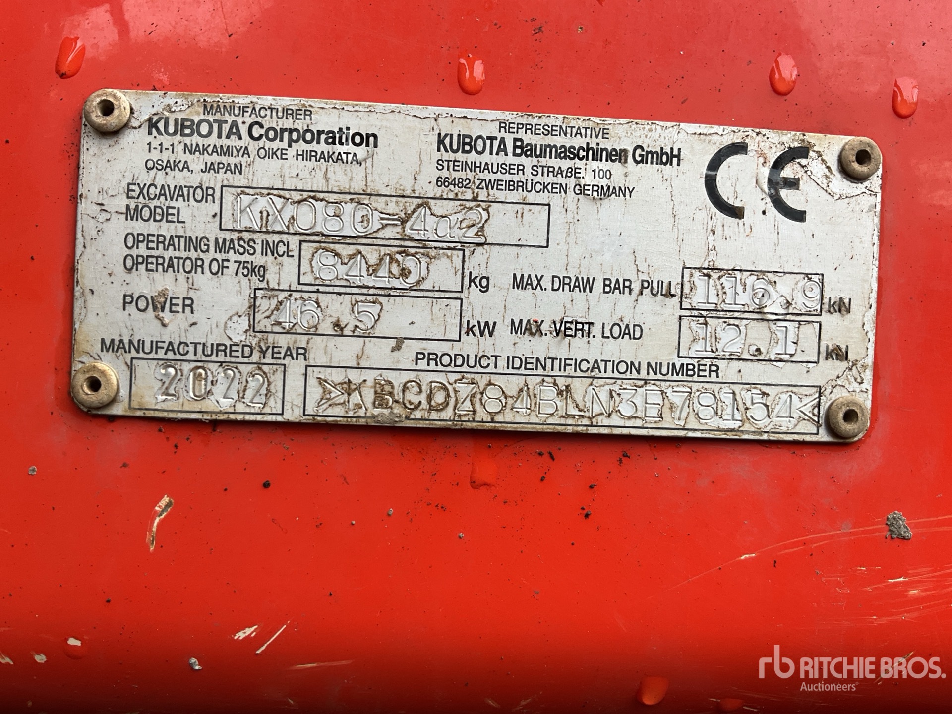 2022 Kubota KX080-4A2