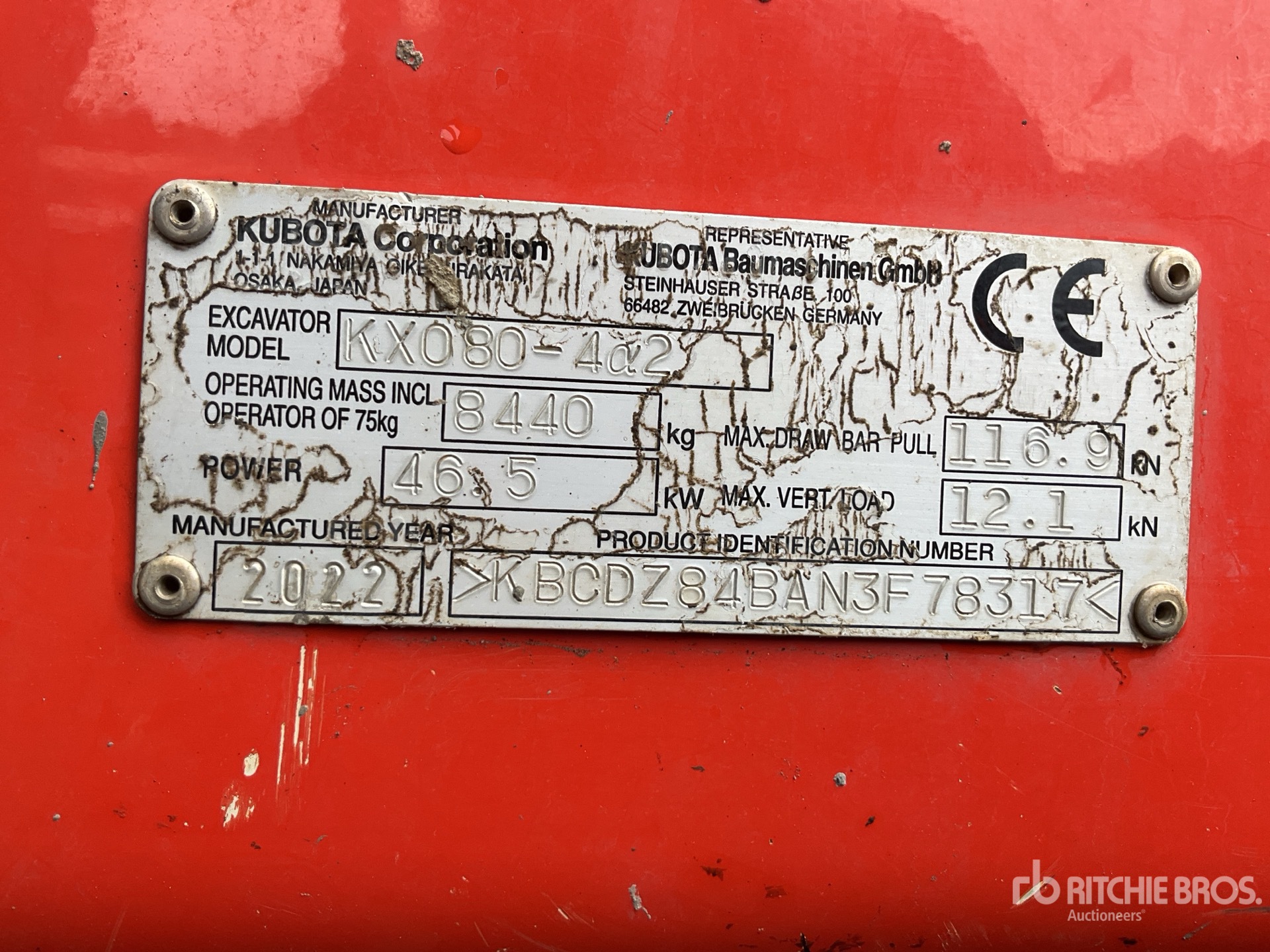2022 Kubota KX080-4A2
