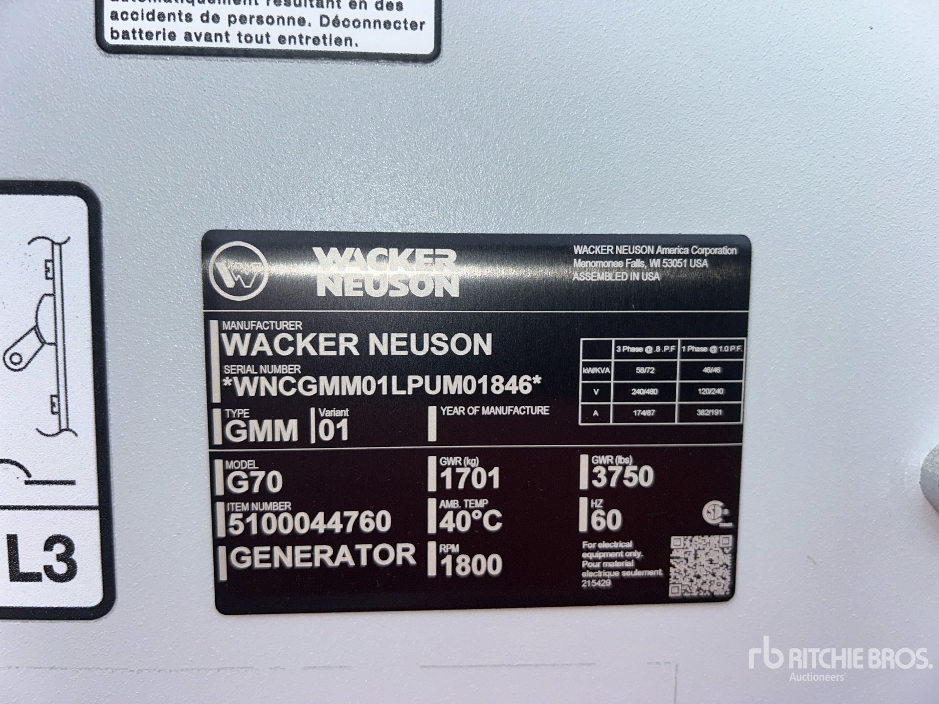 2023 Wacker Neuson G70
