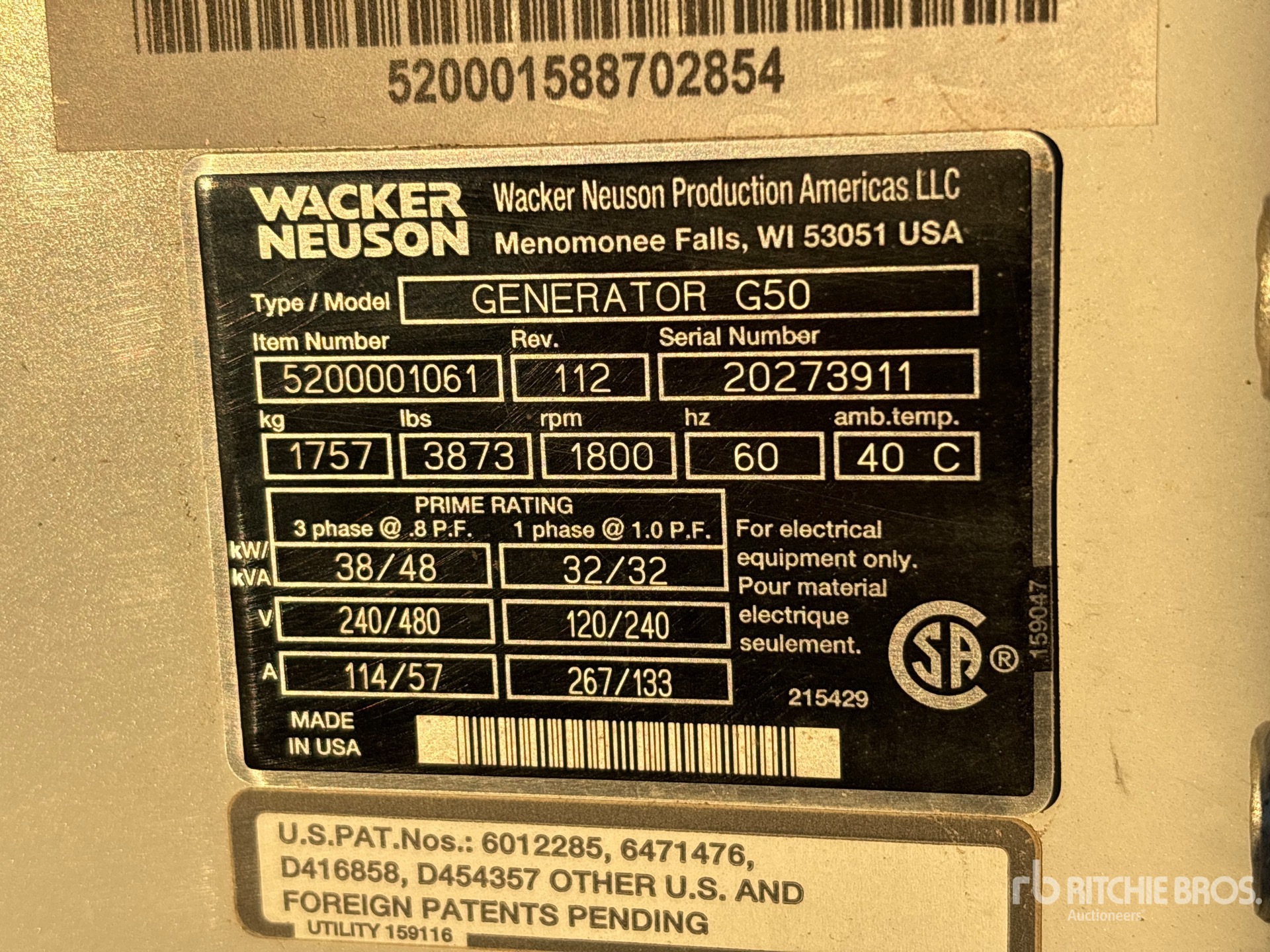 2014 Wacker Neuson G50