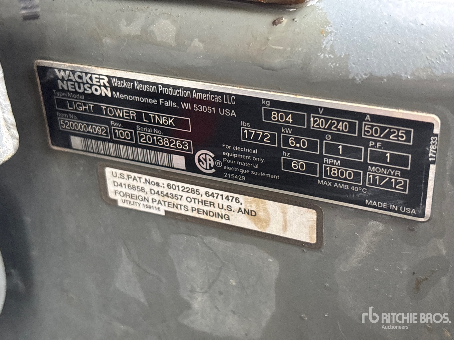 2012 Wacker Neuson LTN6K