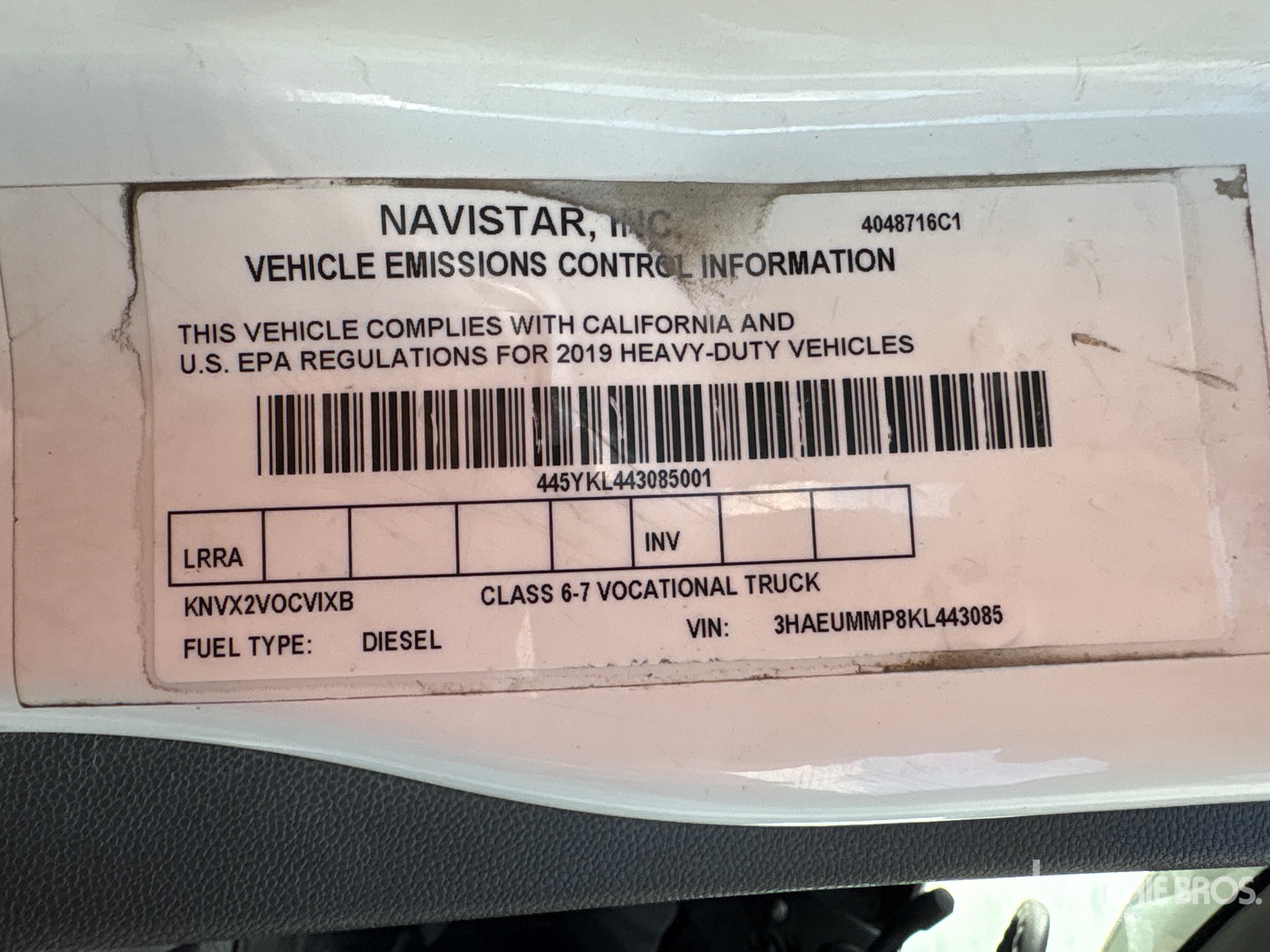 2019 International MV607