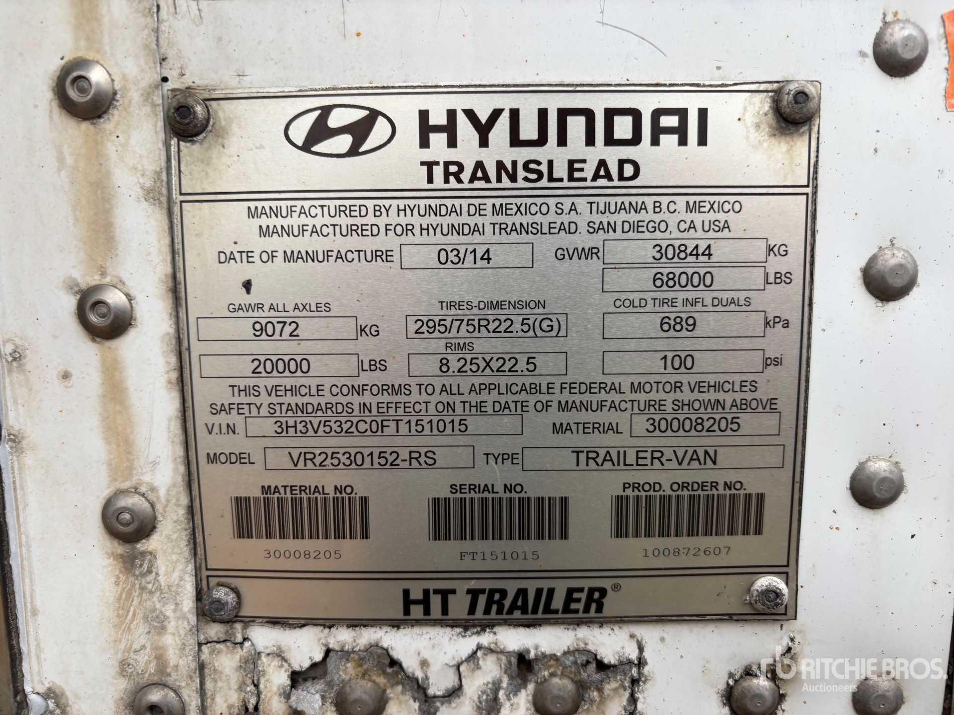2015 Hyundai 53 FT X 102 IN T/A MULTI -TEMP
