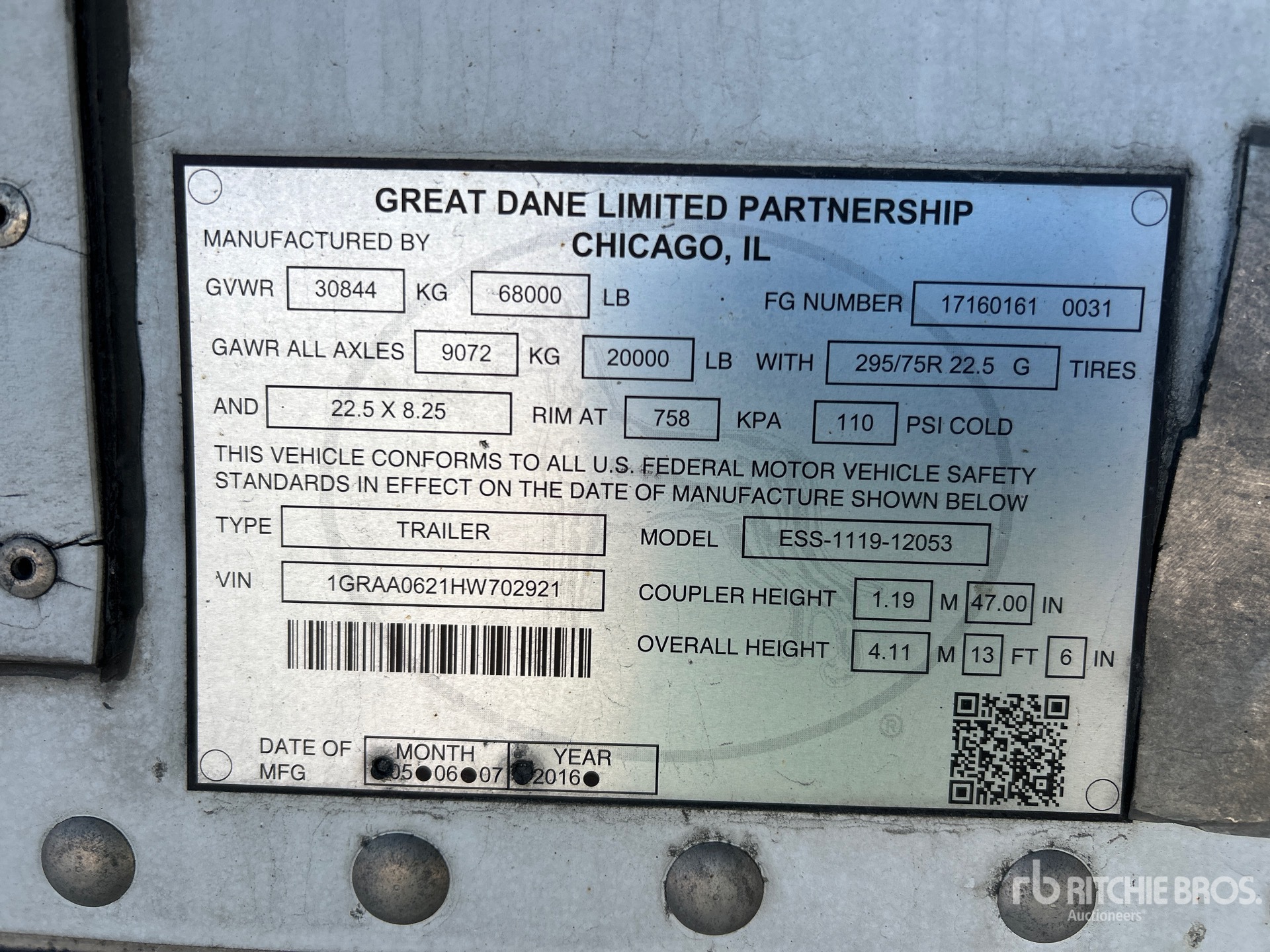 Photo of 2017 Great Dane 53 ft T/A