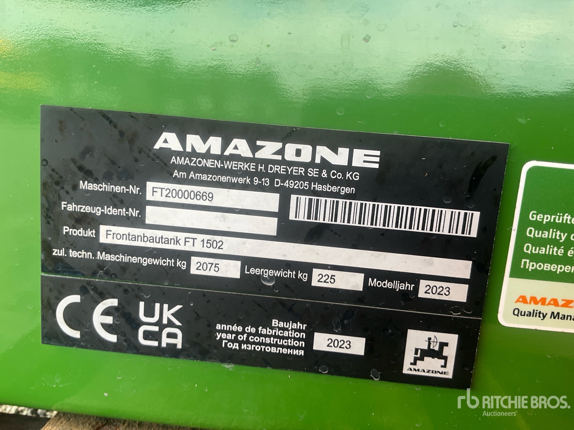2023 Amazone UF2002