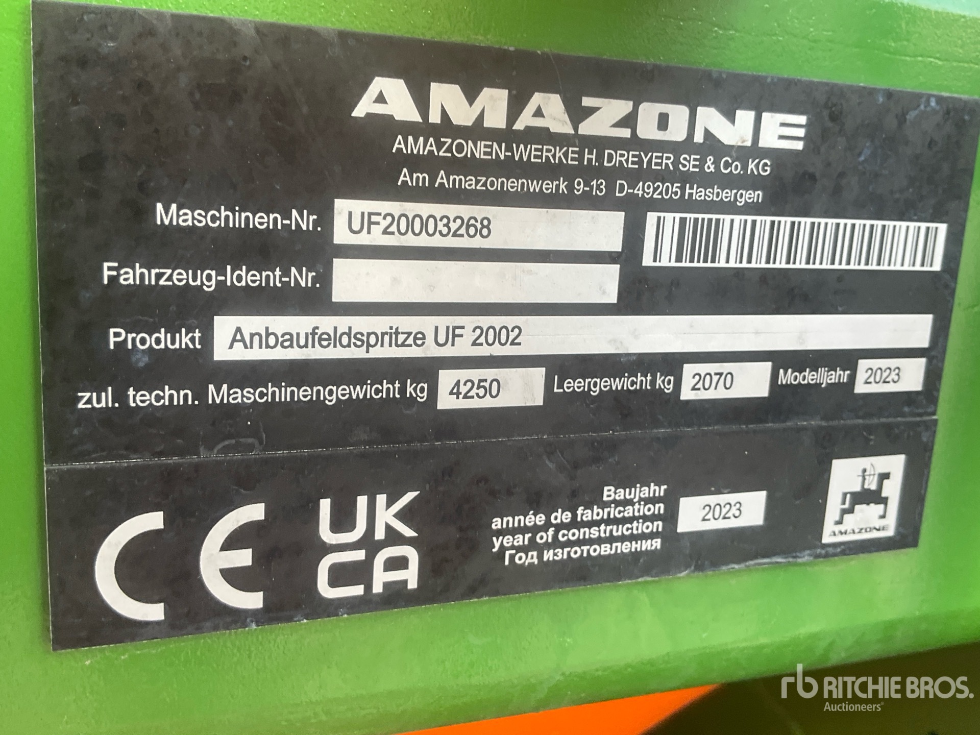 2023 Amazone UF2002