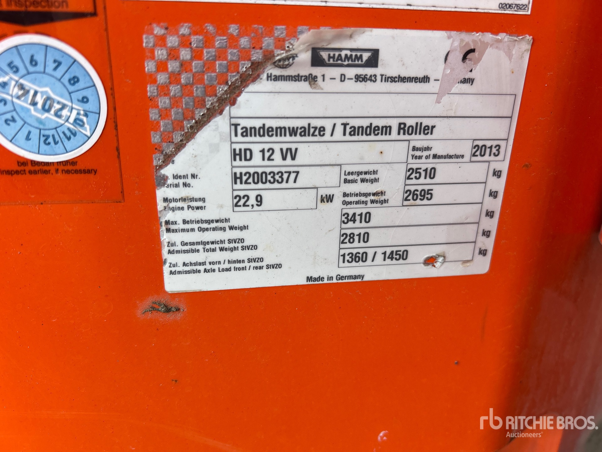 2013 Hamm HD120VV