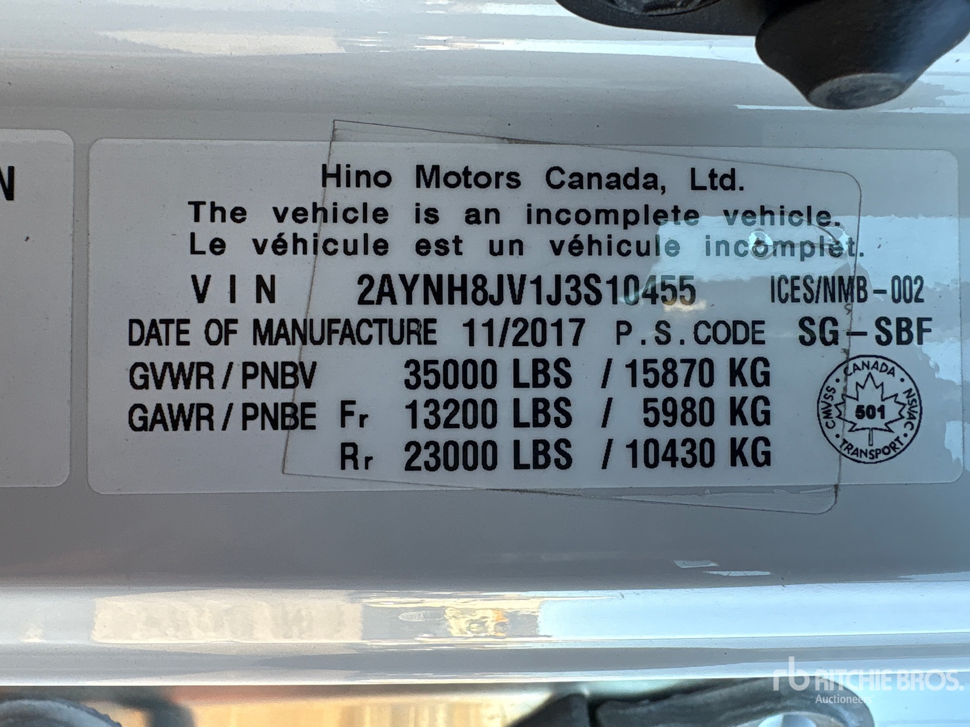 2018 Hino 358