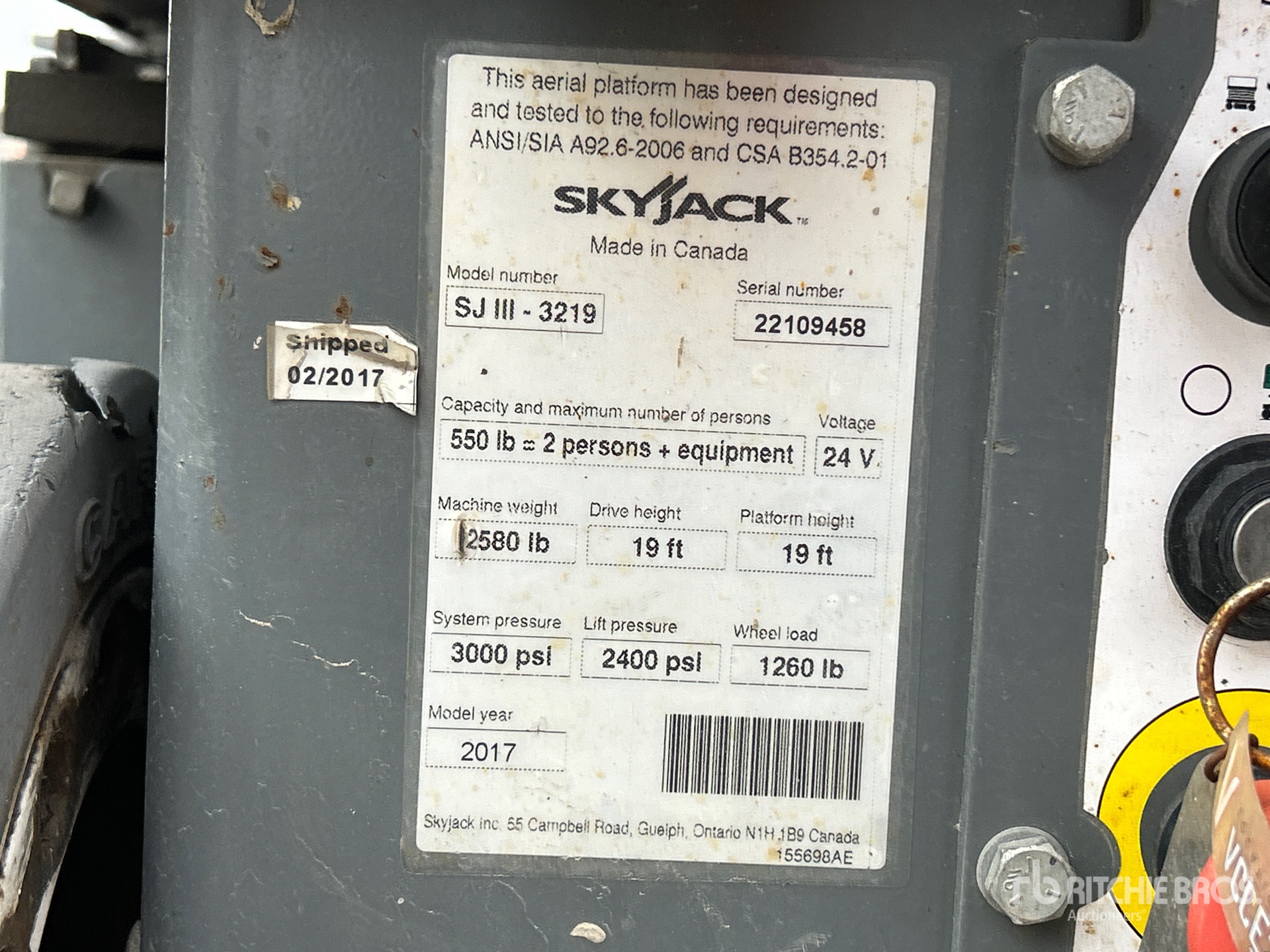 2017 Skyjack SJIII3219