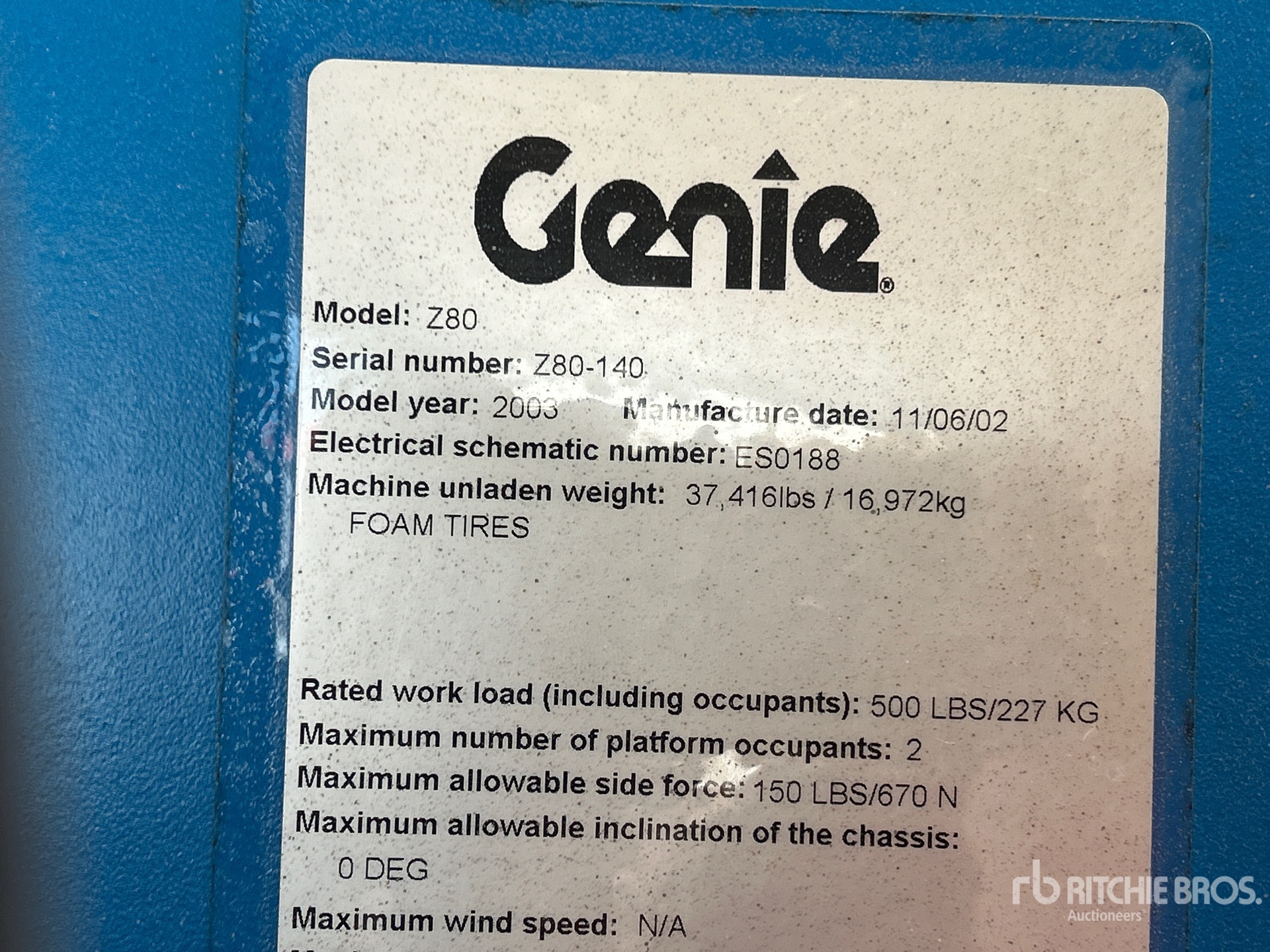 2003 Genie Z-80/60