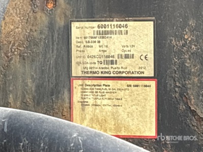 General Appearance with Refrigeration Unit Serial Number