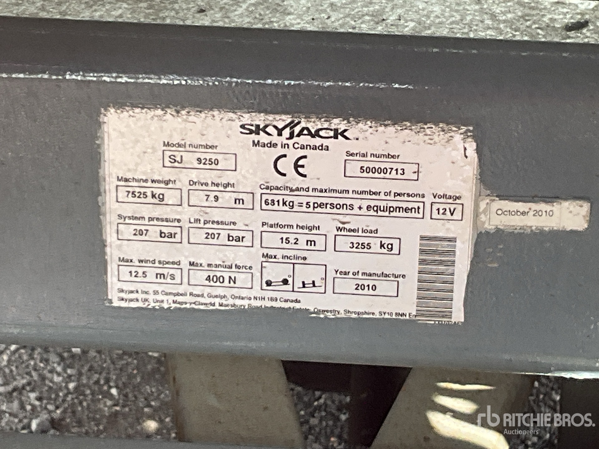 2010 Skyjack SJ9250