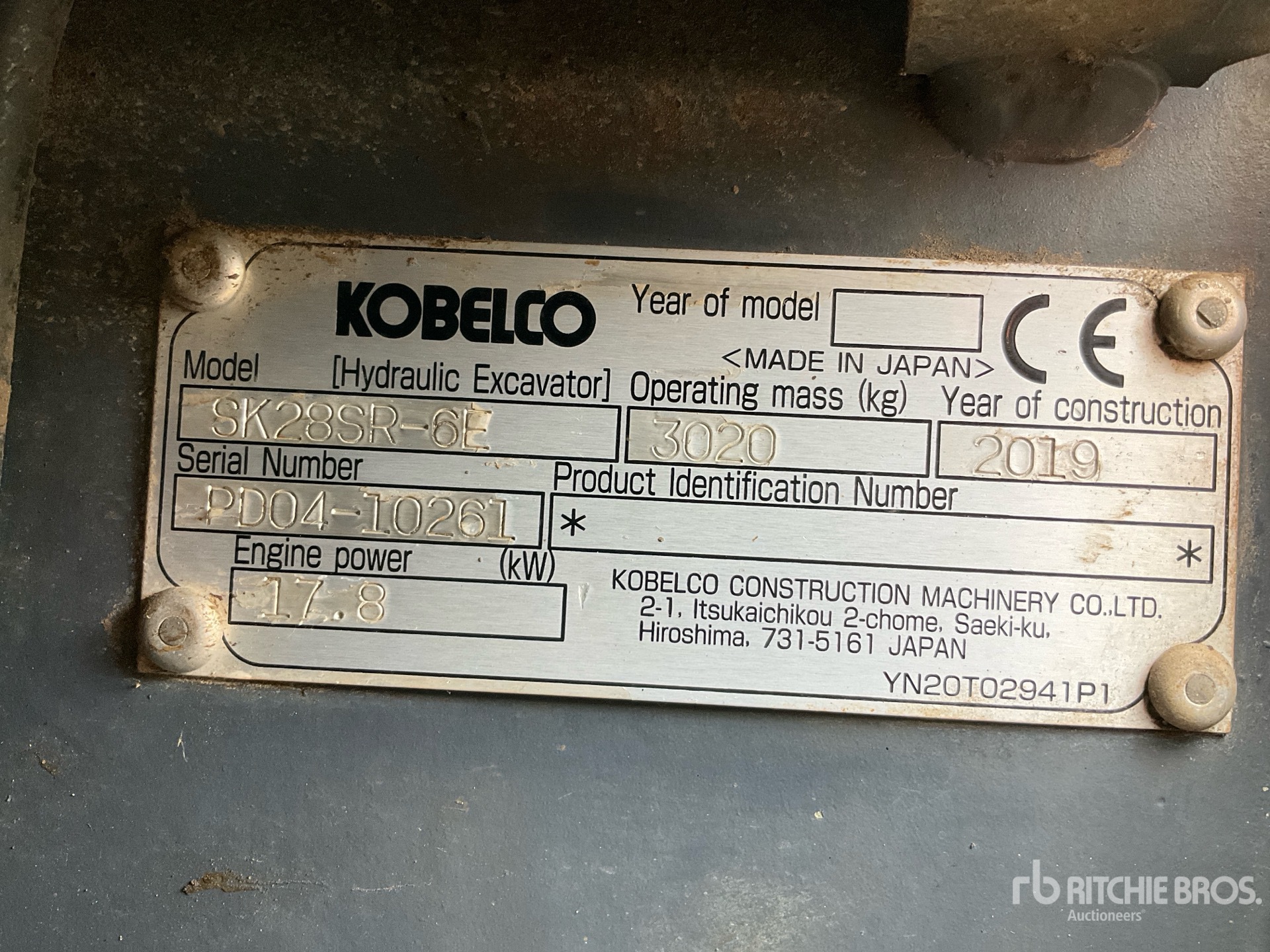2019 Kobelco SK28SR-6E