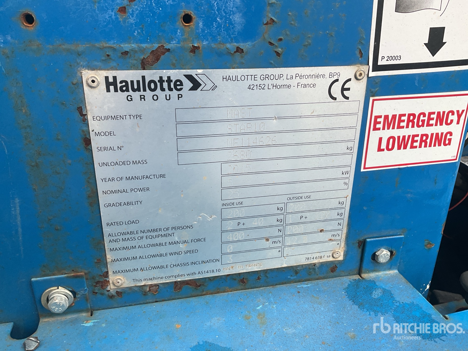 2015 Haulotte STAR10