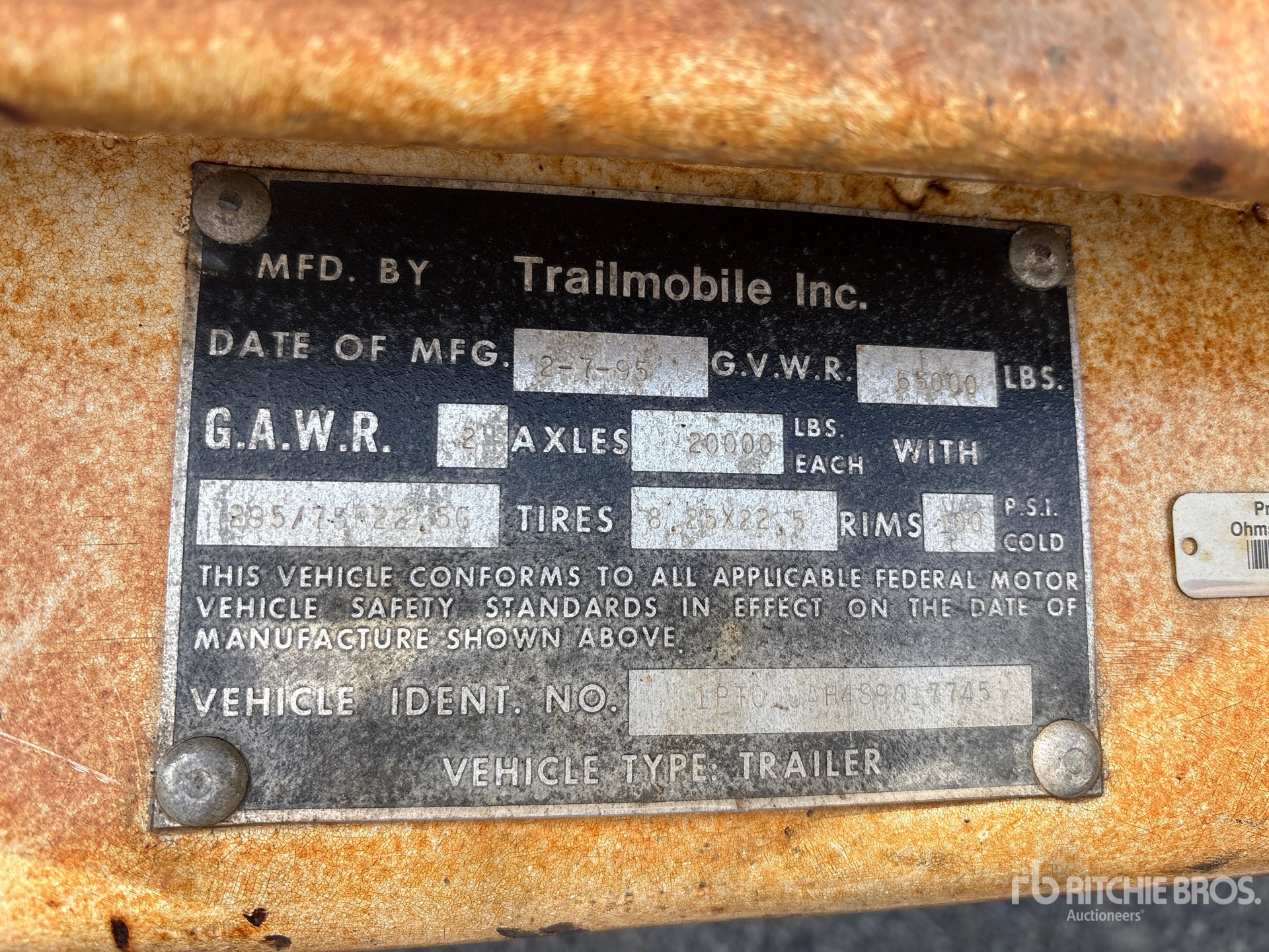 1995 Trailmobile 53 FT X 102 IN T/A TOOL