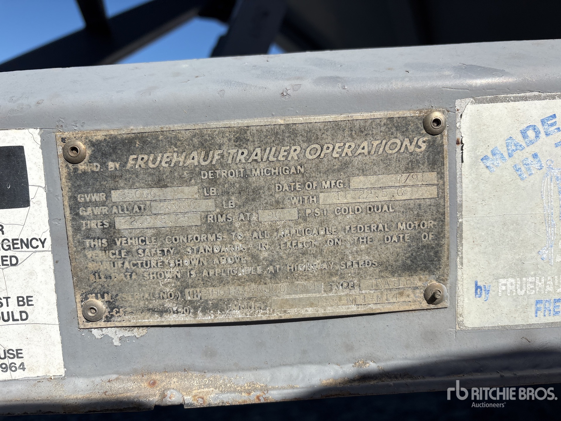 1992 Fruehauf 18 FT S/A