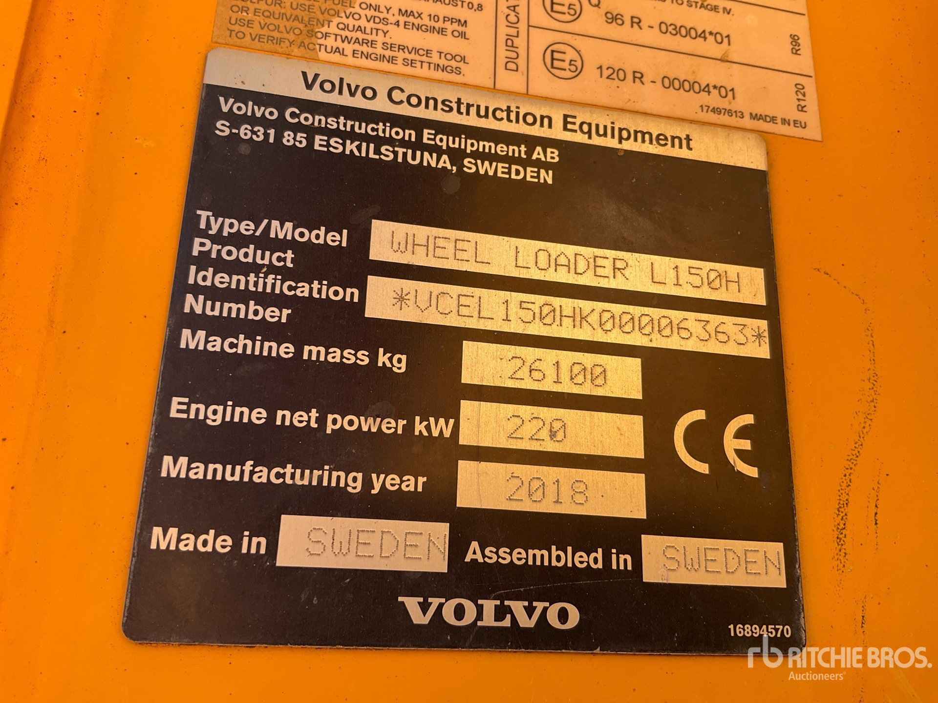 2018 Volvo L150H